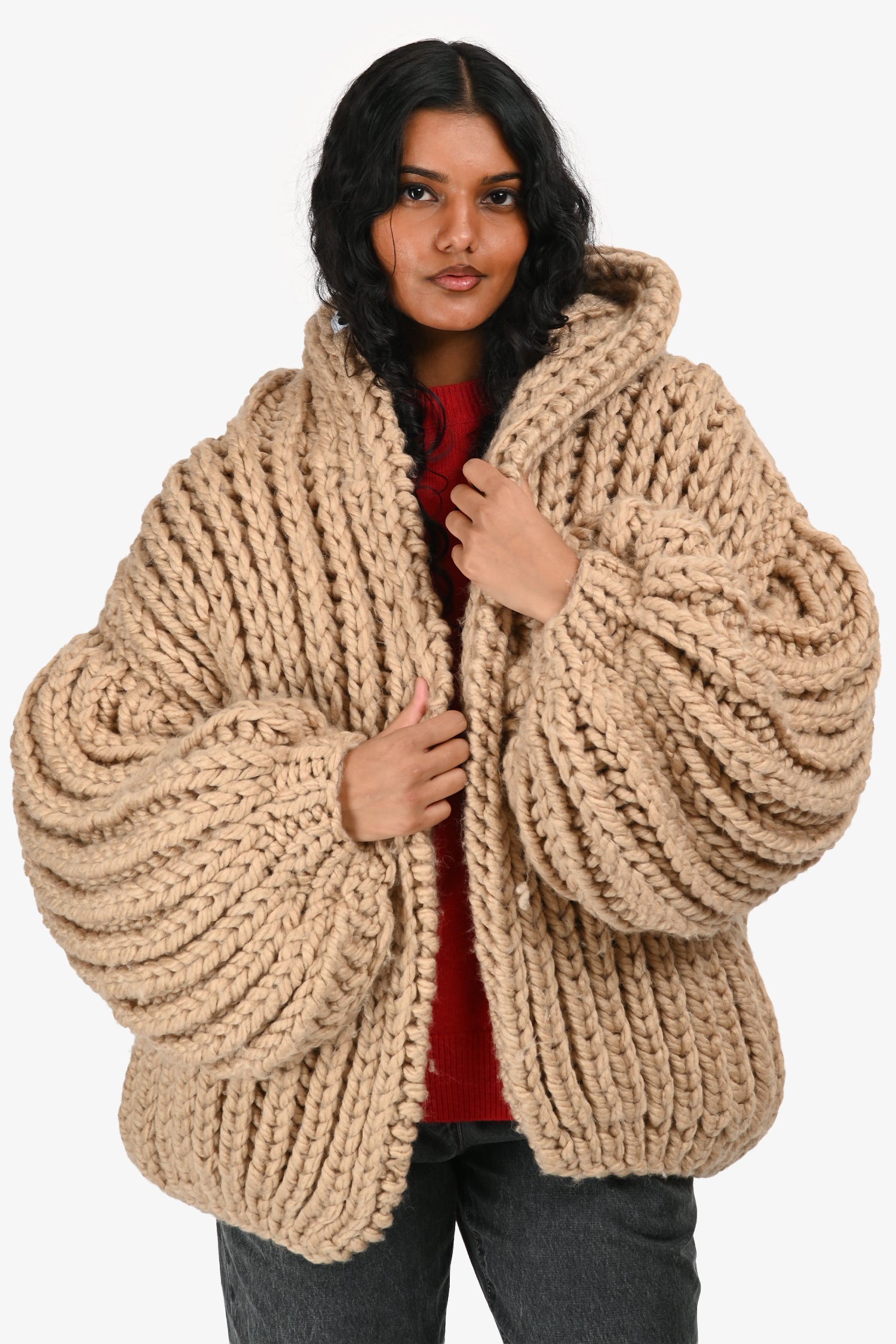 MUMS Tan Cable Knit igan Jacket One Size