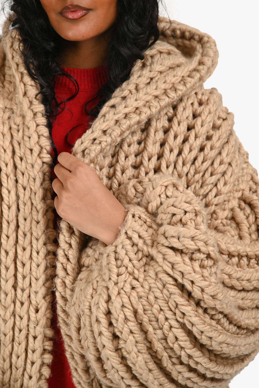 MUMS Tan Cable Knit igan Jacket One Size