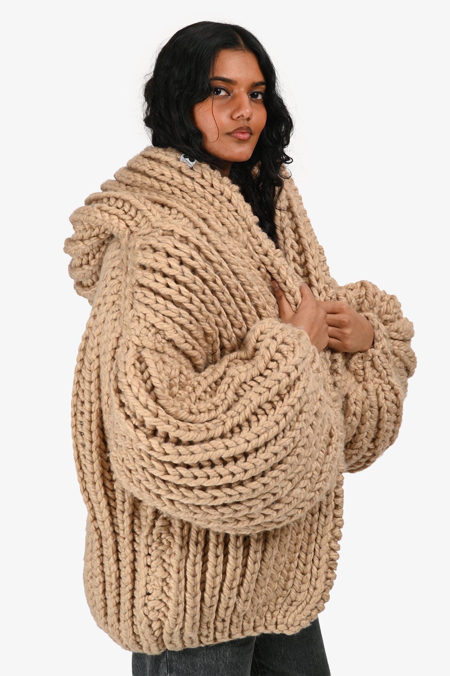 MUMS Tan Cable Knit igan Jacket One Size