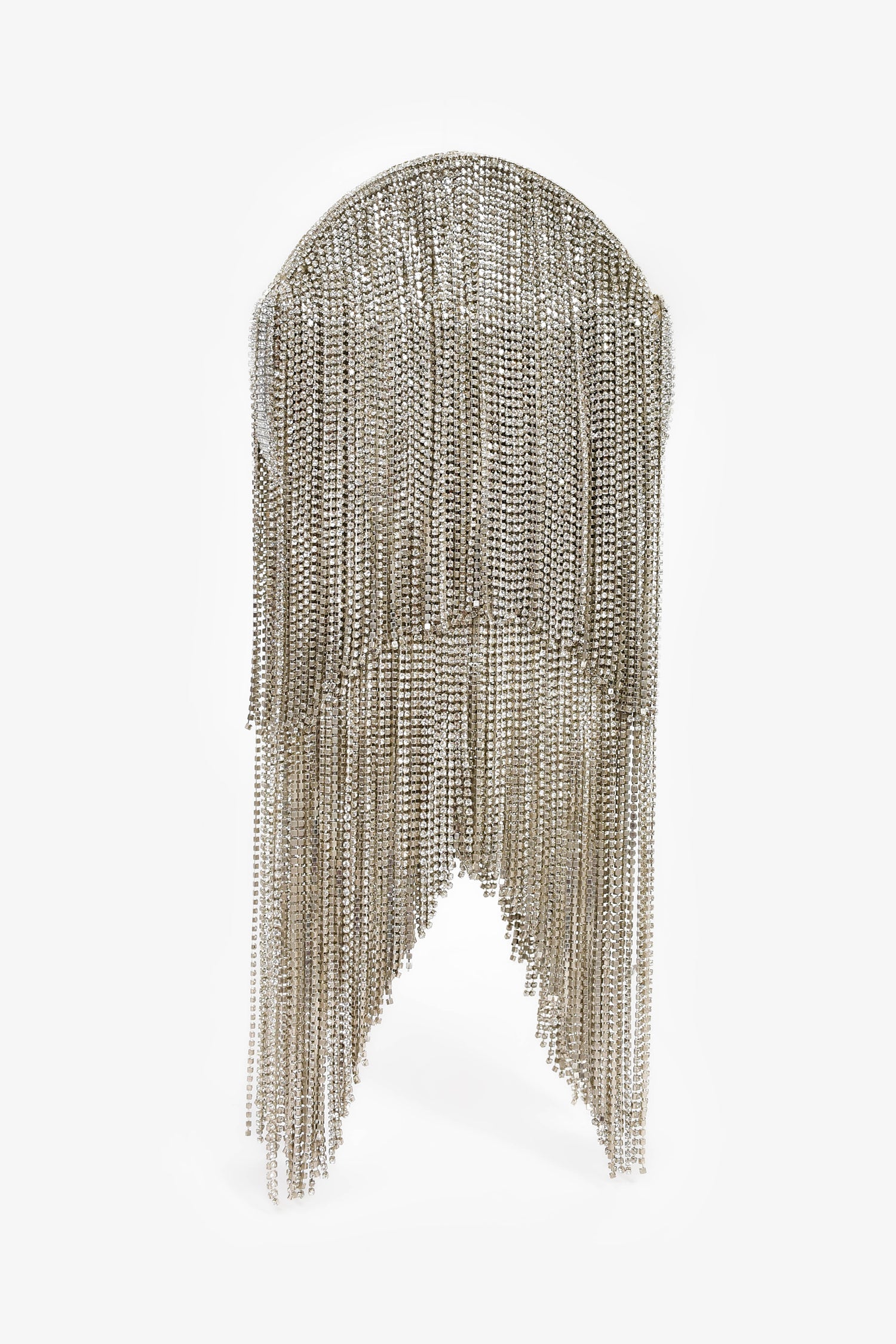 Retrofete Silver Crystal Fringe Evening Bag