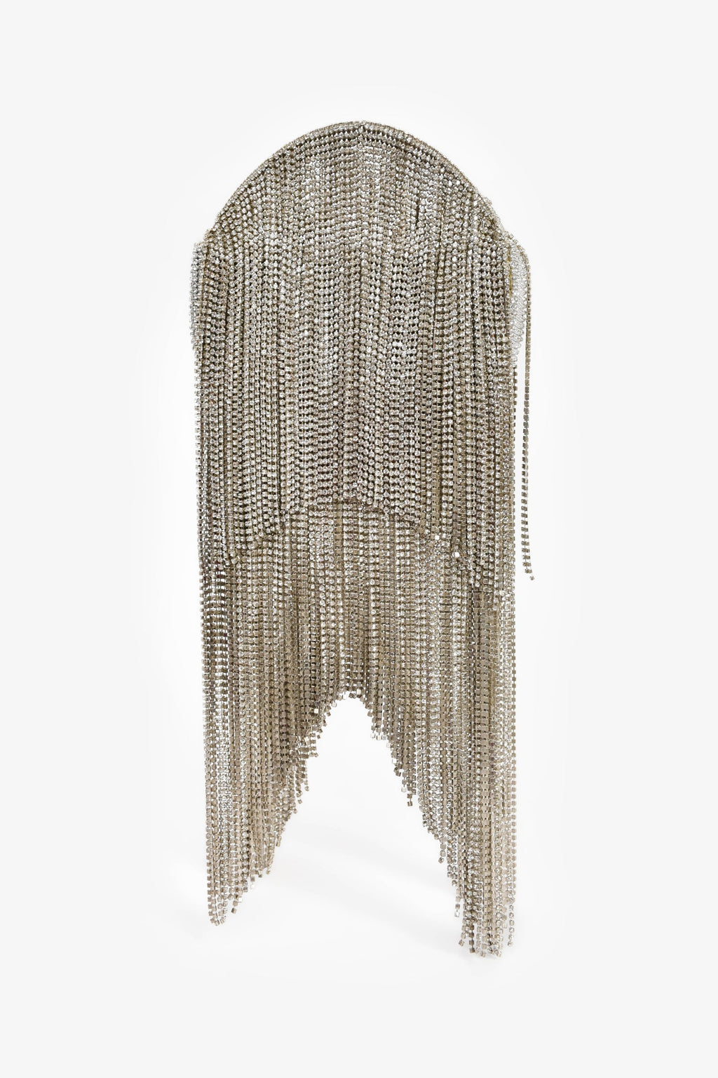 Retrofete Silver Crystal Fringe Evening Bag
