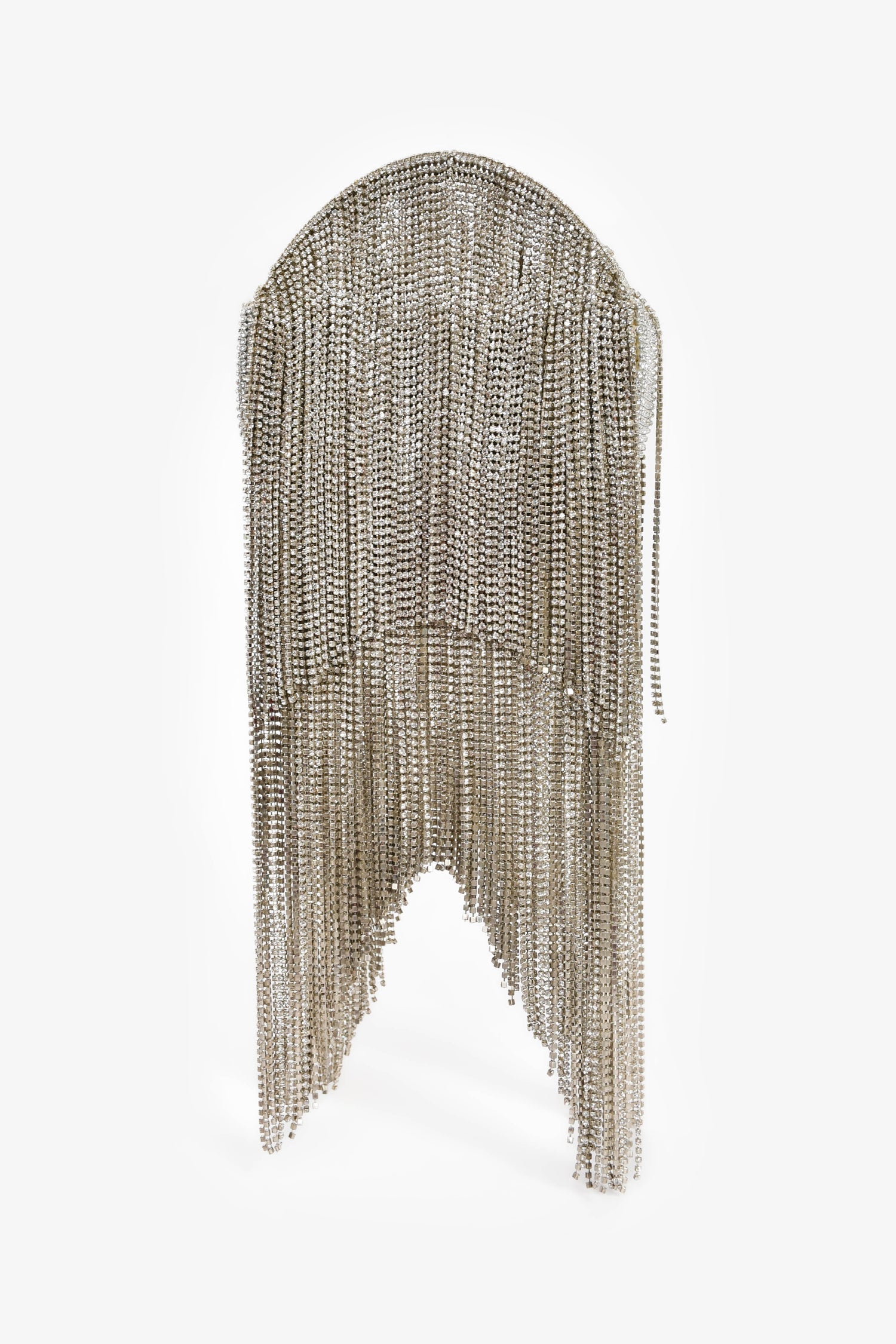 Retrofete Silver Crystal Fringe Evening Bag