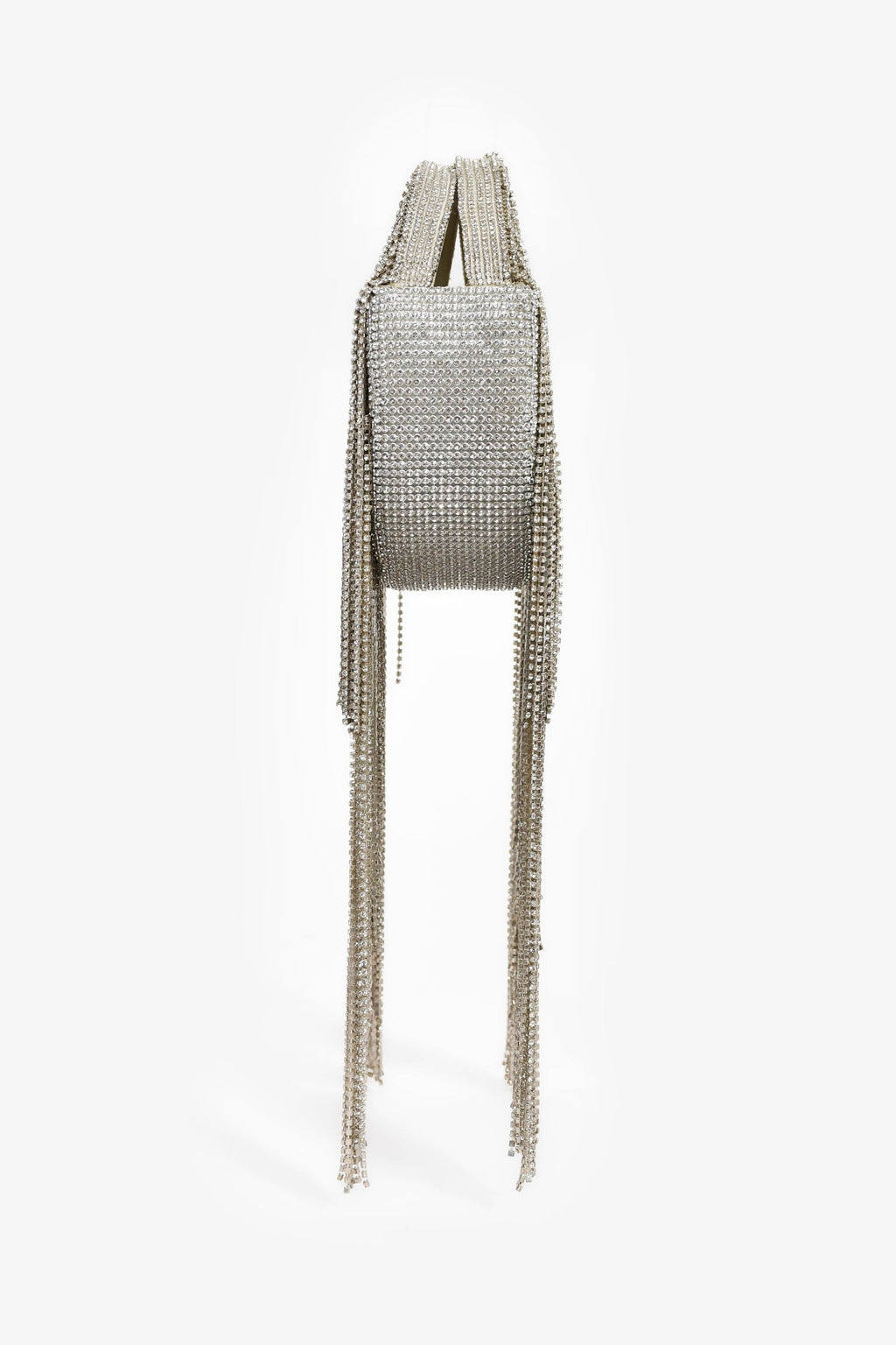 Retrofete Silver Crystal Fringe Evening Bag