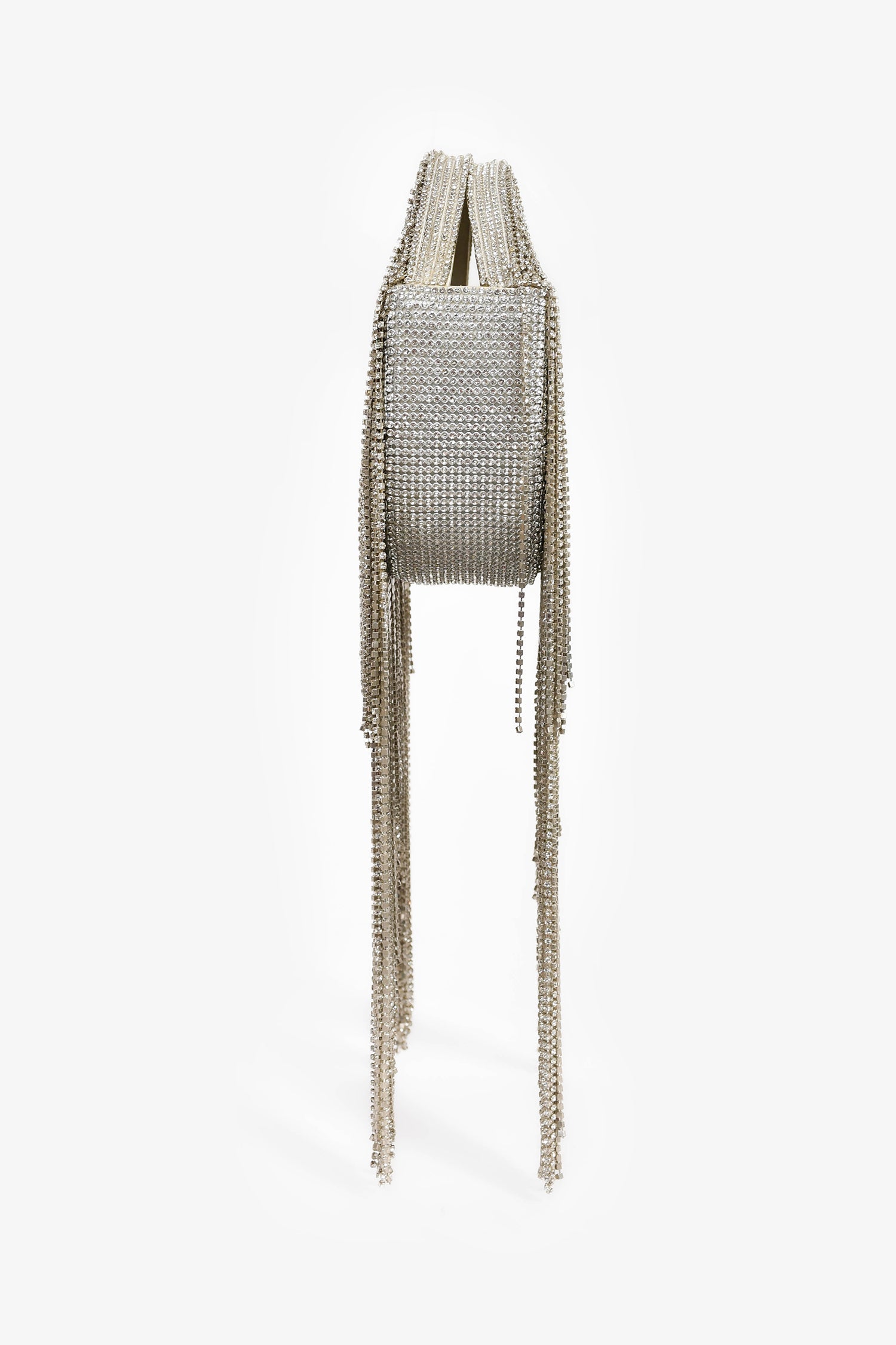 Retrofete Silver Crystal Fringe Evening Bag