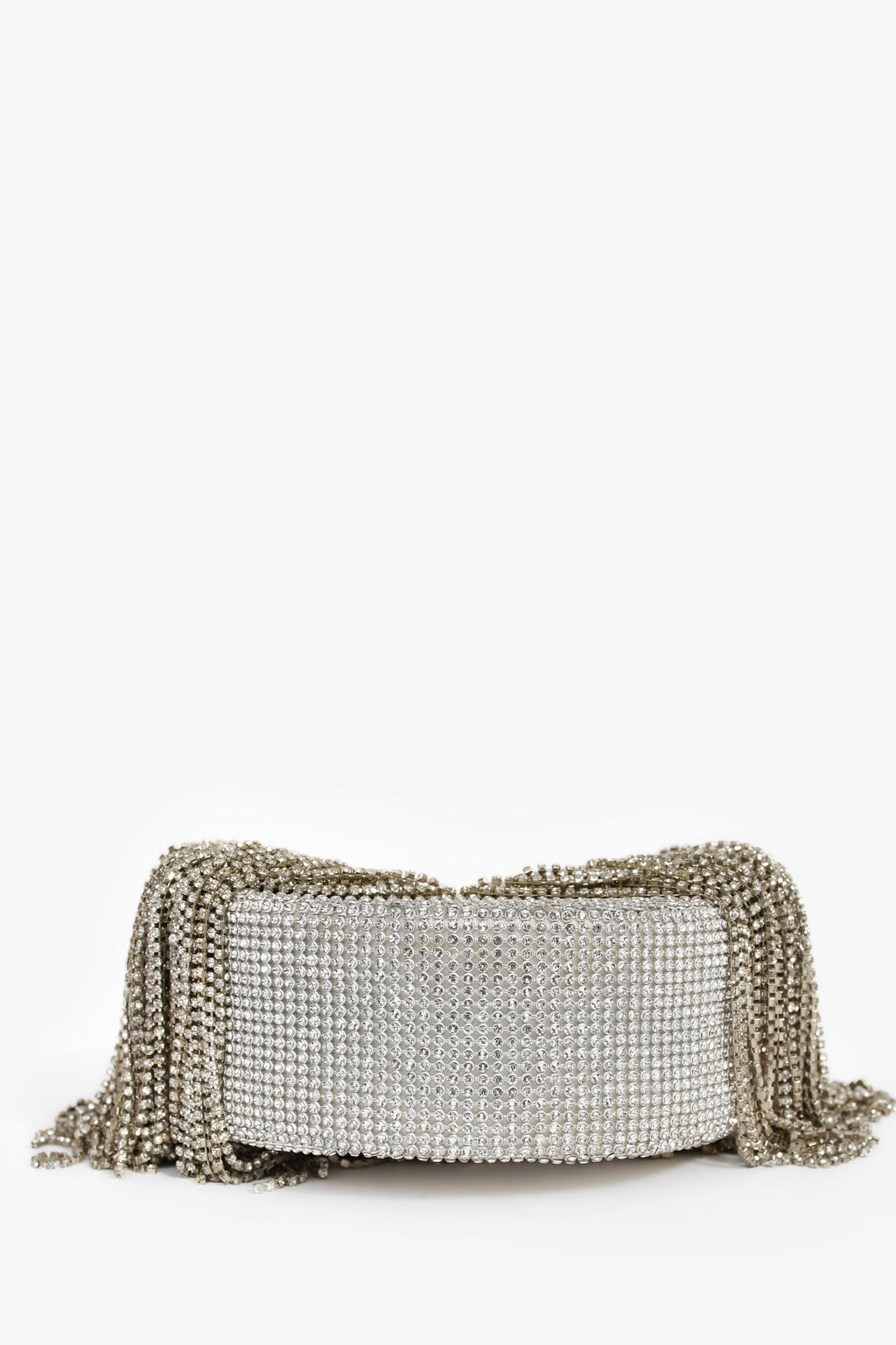 Retrofete Silver Crystal Fringe Evening Bag