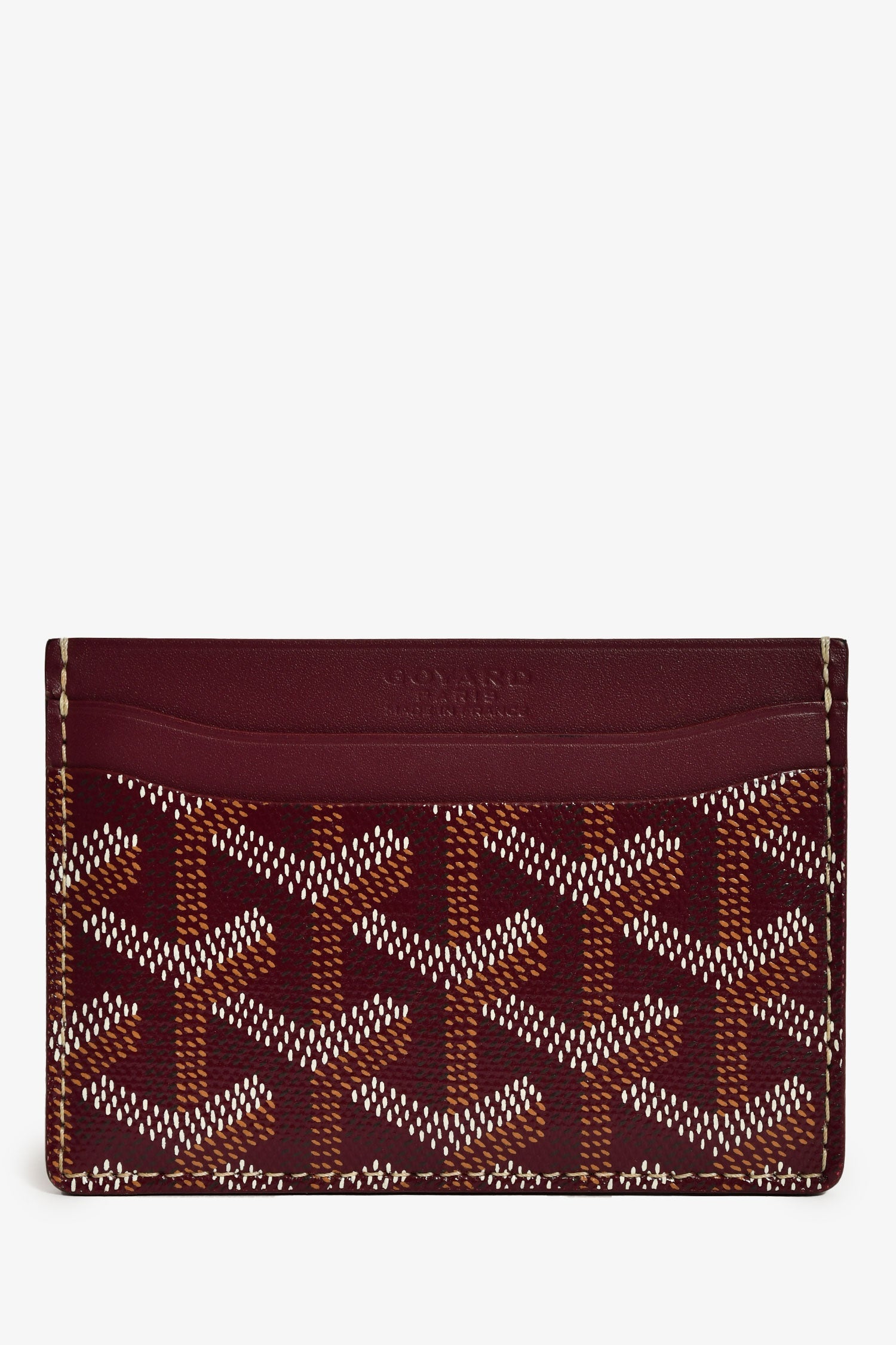 Goyard Burgundy Goyardine Leather 'Saint-Sulpice'  Holder