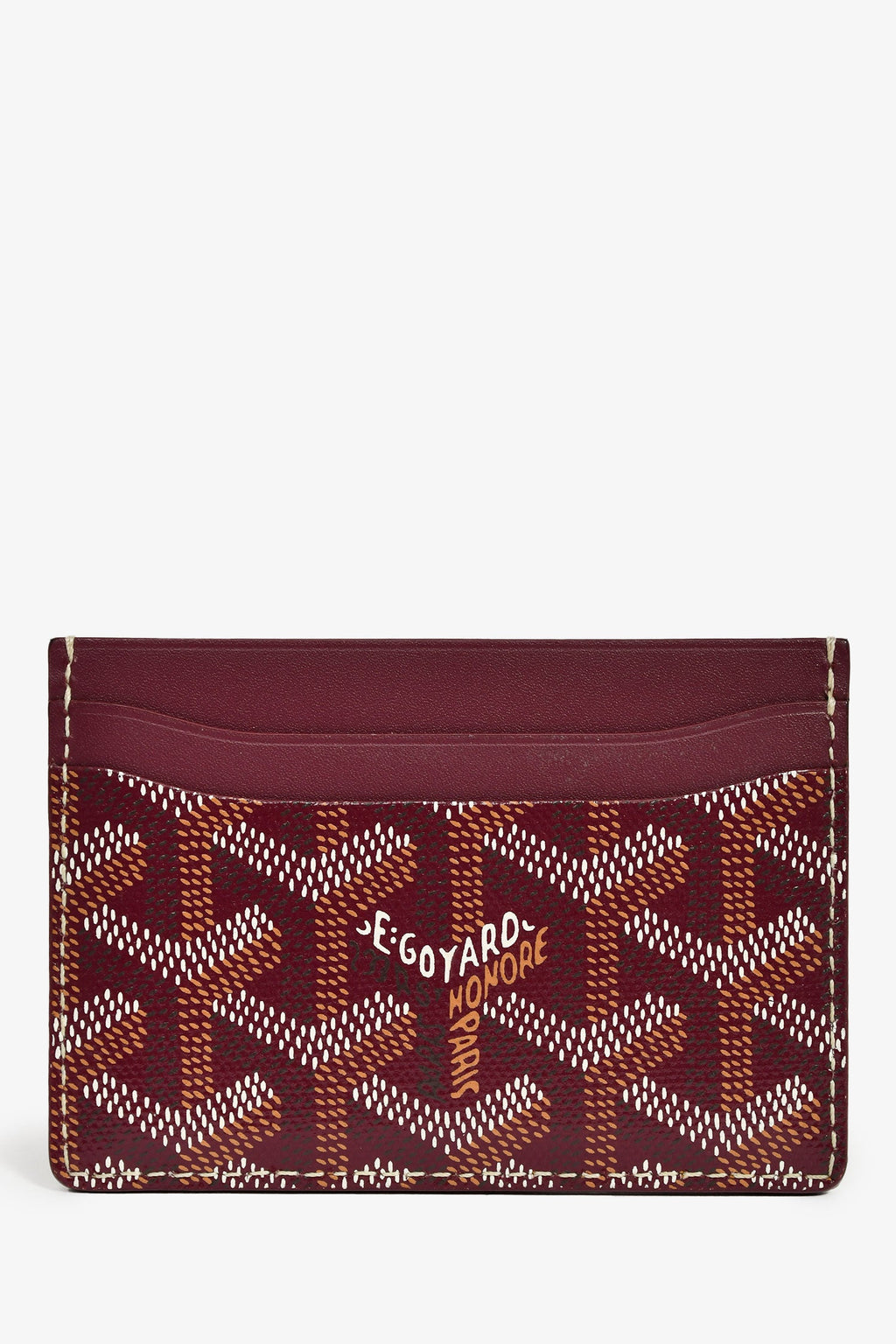 Goyard Burgundy Goyardine Leather 'Saint-Sulpice'  Holder