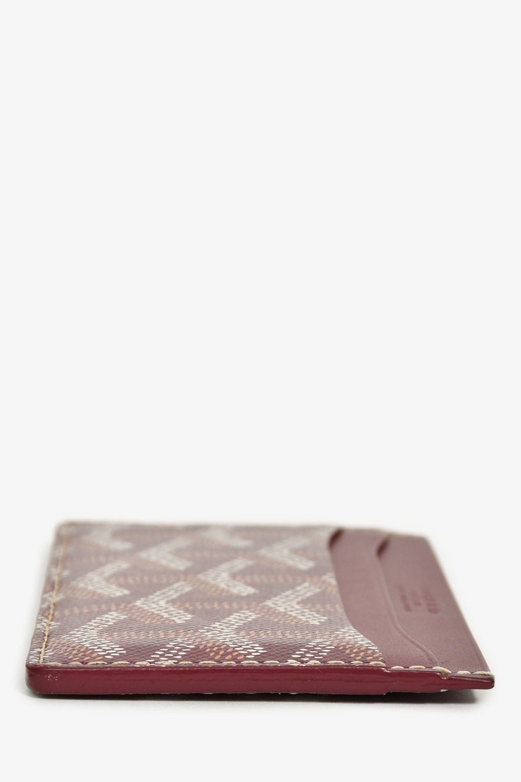 Goyard Burgundy Goyardine Leather 'Saint-Sulpice'  Holder