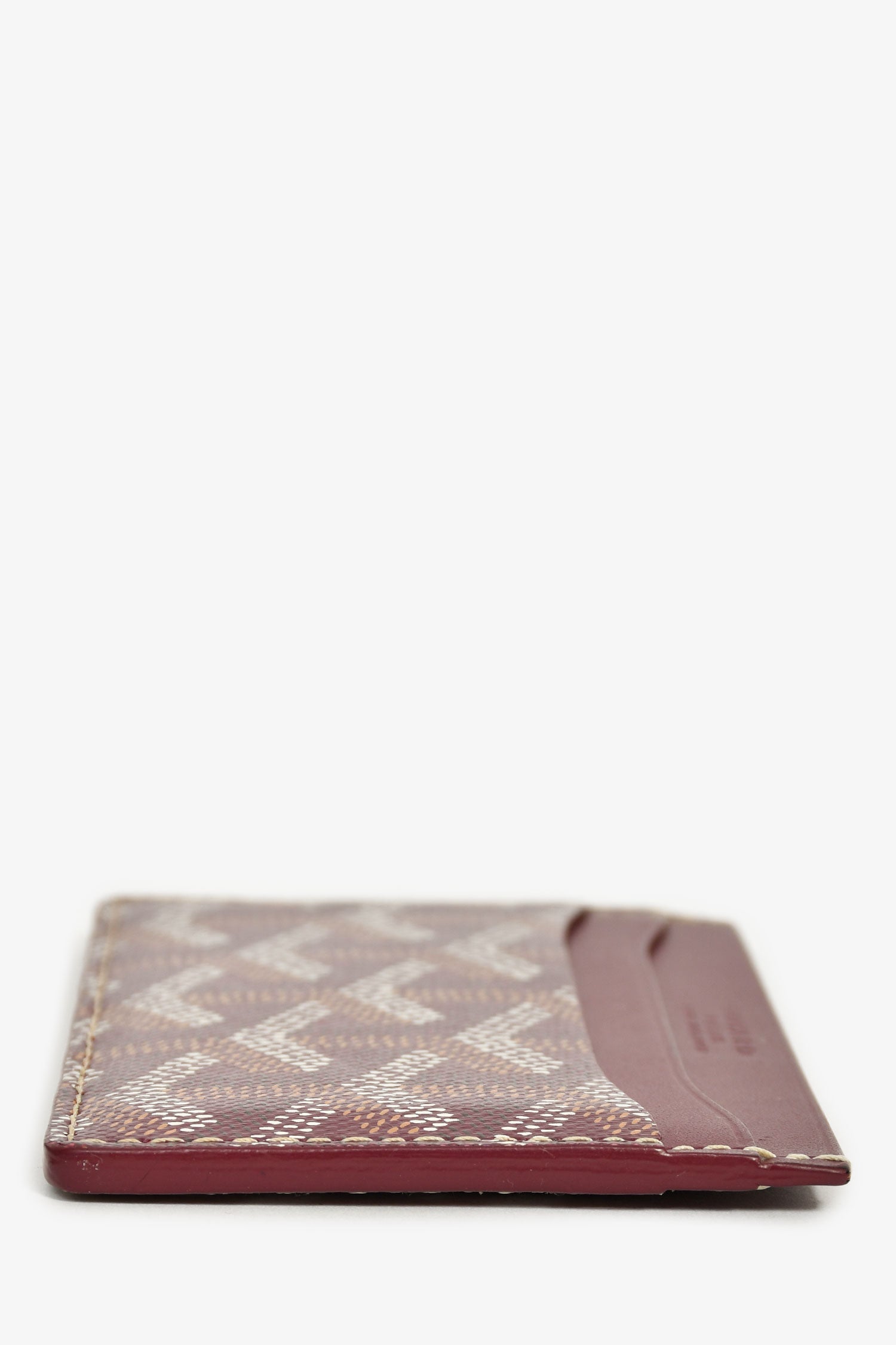 Goyard Burgundy Goyardine Leather 'Saint-Sulpice'  Holder