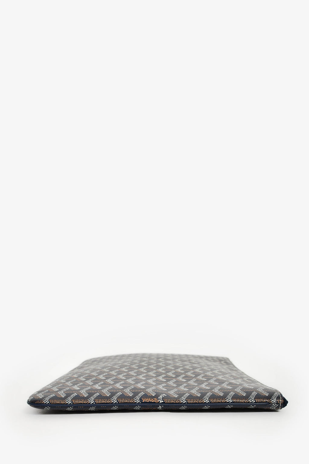 Goyard Navy Blue Goyardine Pochette Senat GM Zip Pouch