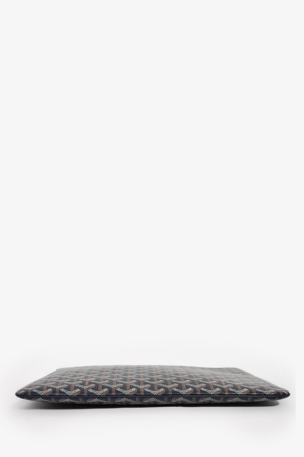 Goyard Navy Blue Goyardine Pochette Senat GM Zip Pouch