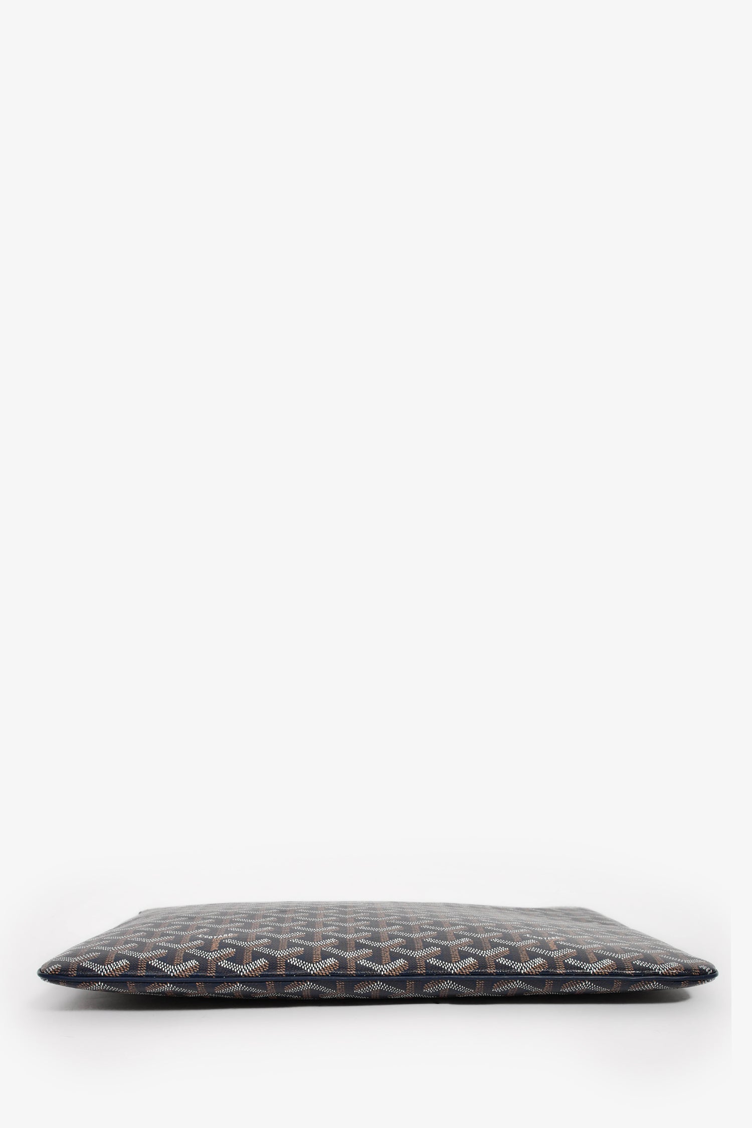 Goyard Navy Blue Goyardine Pochette Senat GM Zip Pouch