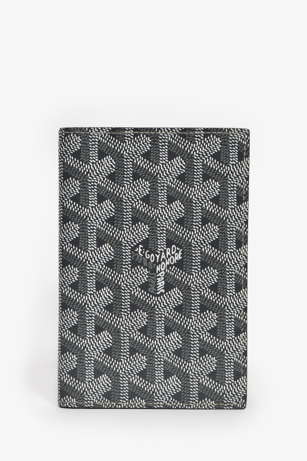 Goyard Grey Goyardine Leather Grenelle Passport Holder
