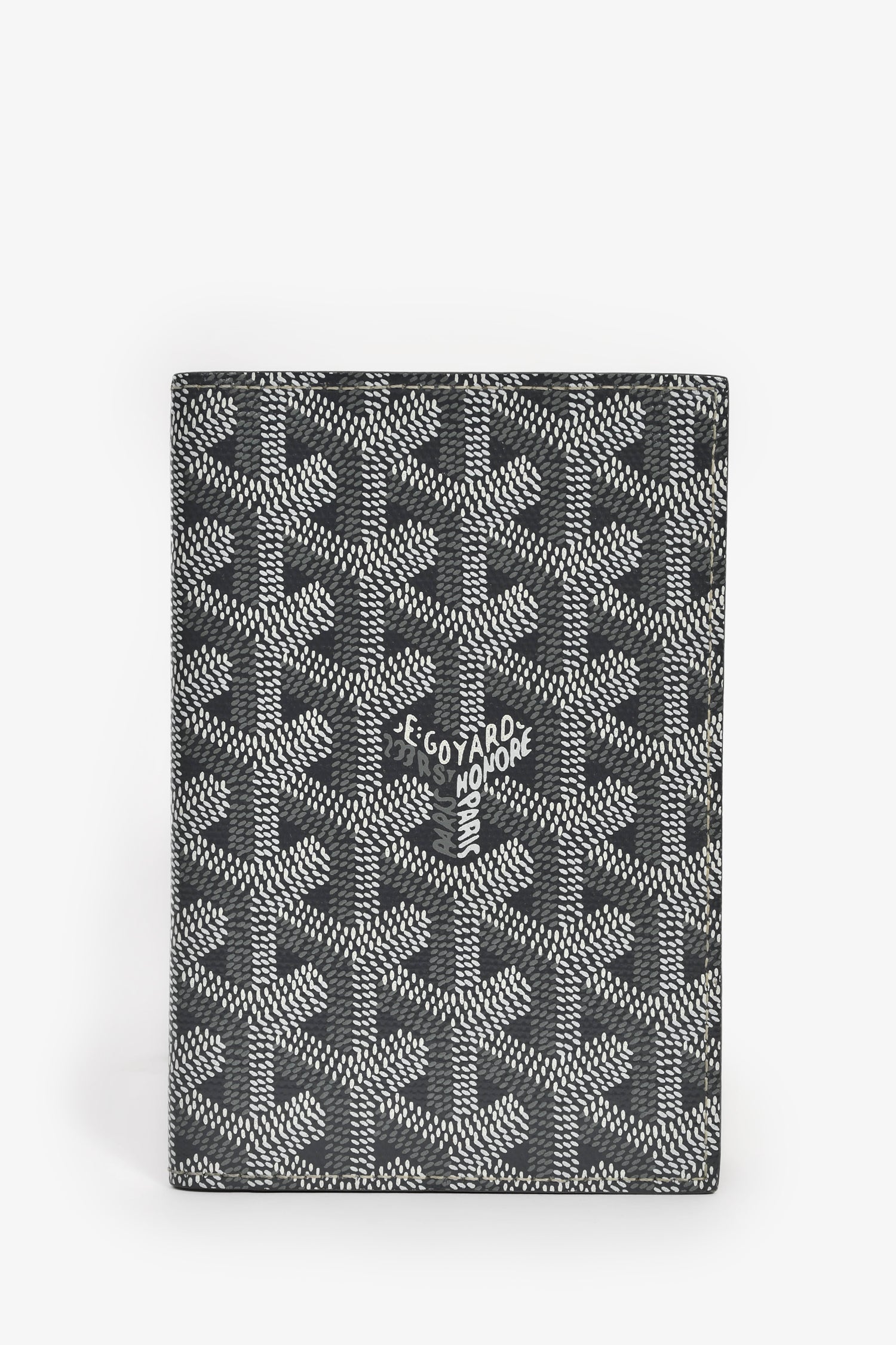Goyard Grey Goyardine Leather Grenelle Passport Holder