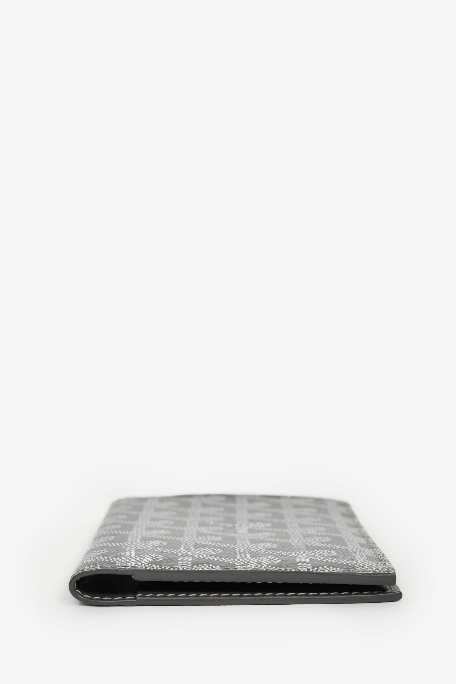 Goyard Grey Goyardine Leather Grenelle Passport Holder