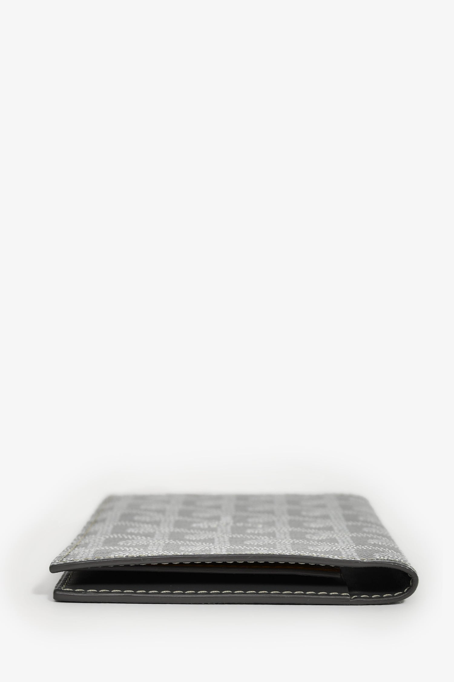 Goyard Grey Goyardine Leather Grenelle Passport Holder