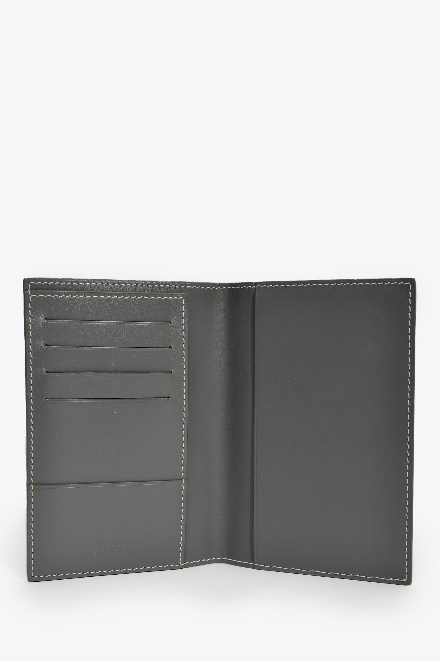 Goyard Grey Goyardine Leather Grenelle Passport Holder