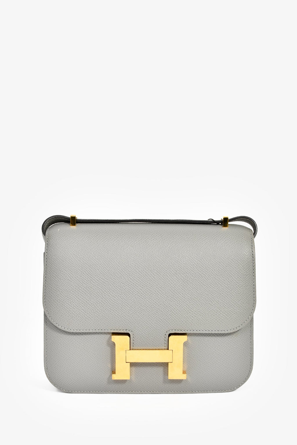 Hermès 2017 Gris Mouette Epsom Leather Mini Constance 18
