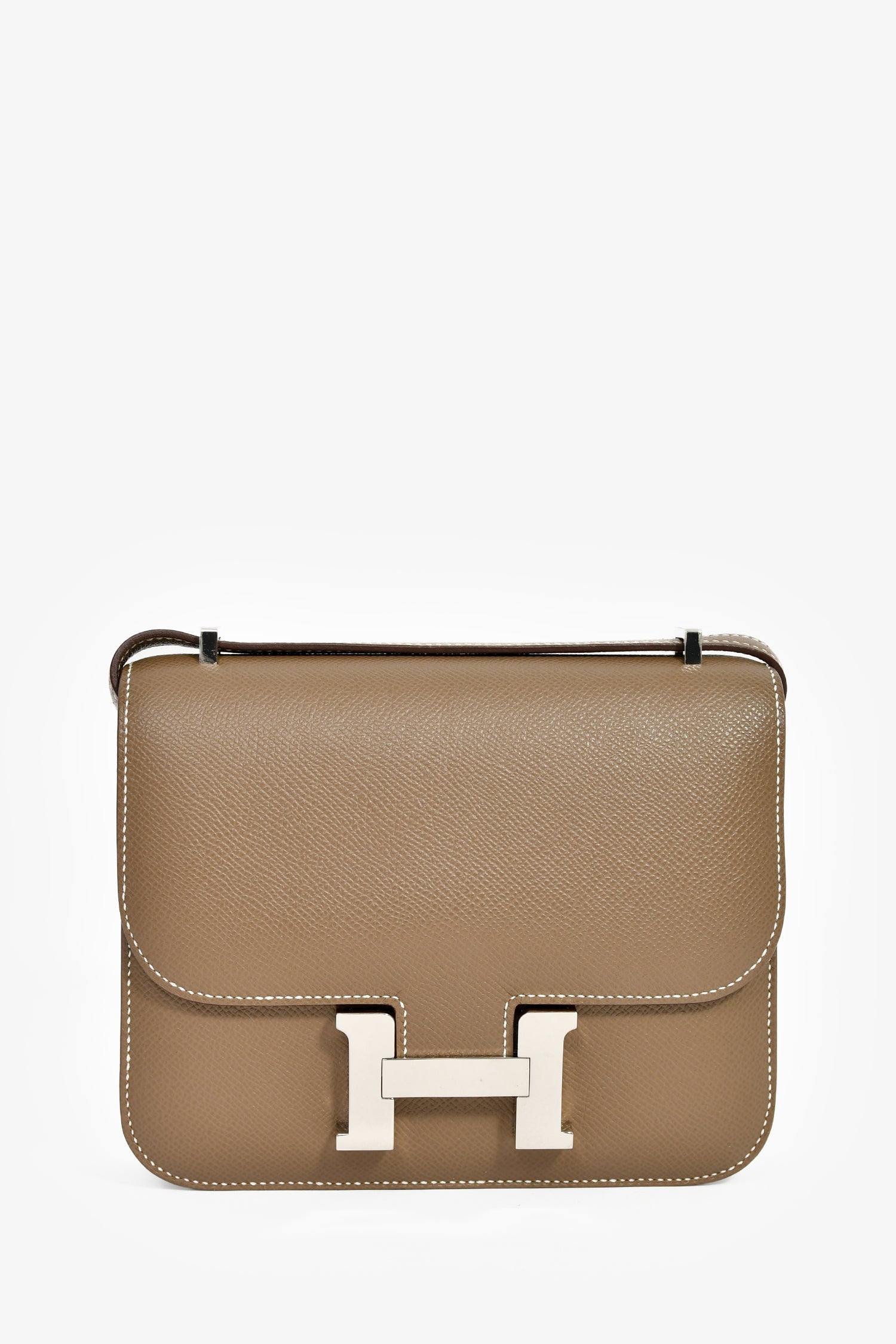Hermès 2023 Etoupe Epsom Leather Mini Constance 18