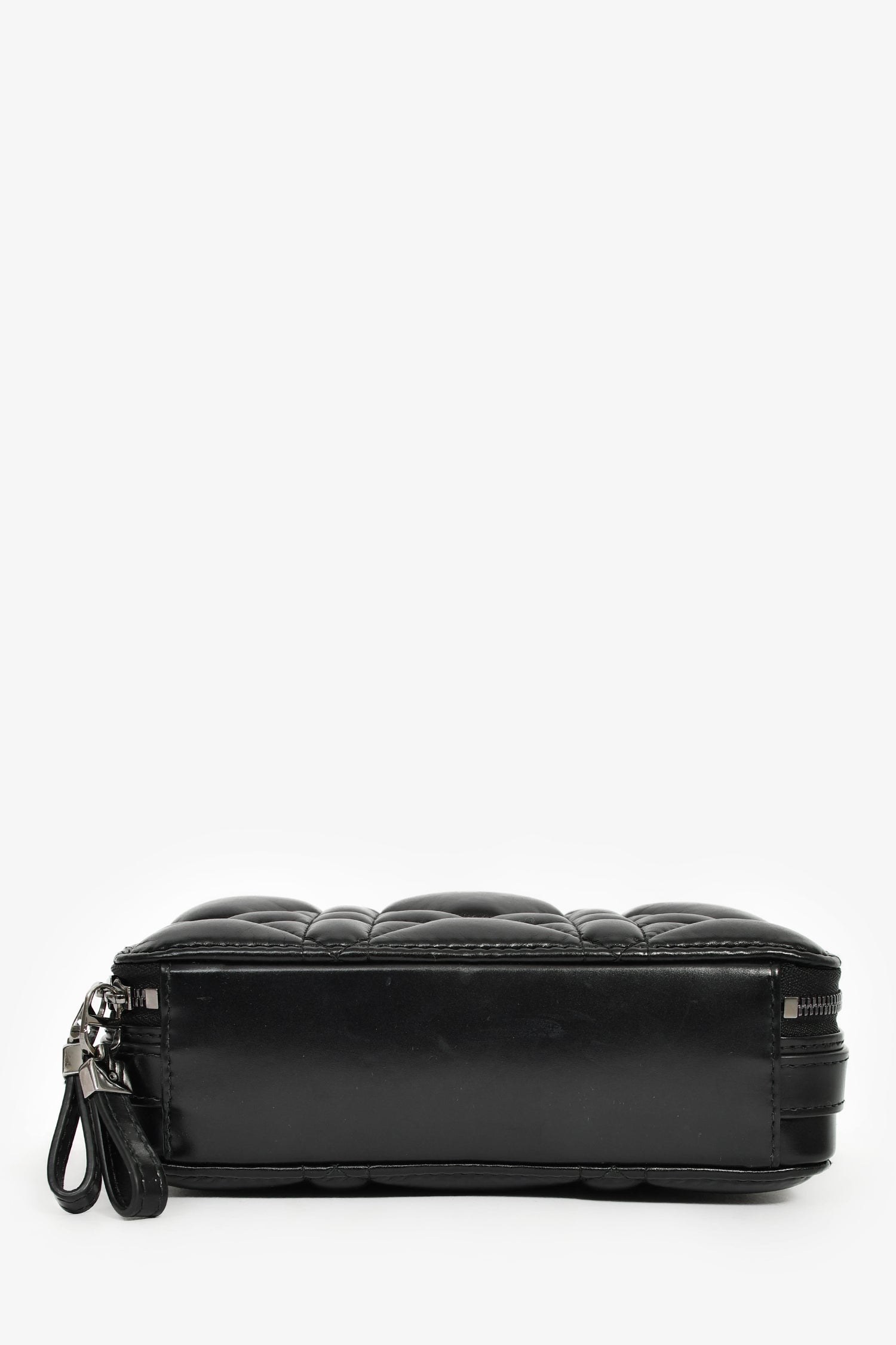 Christian Dior Black Puff Cannage Zip Around Chain 'Caro Box' Bag