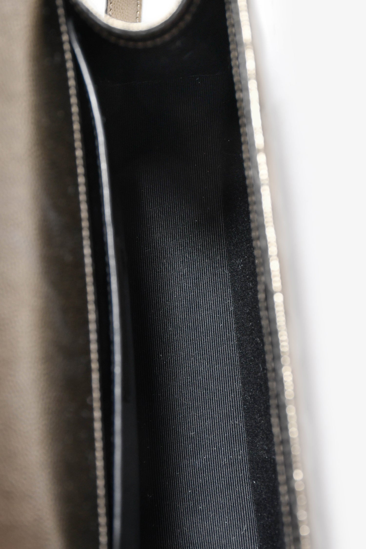 Saint Laurent Gunmetal Tri-Quilted Leather Envelope Chain Shoulder Bag