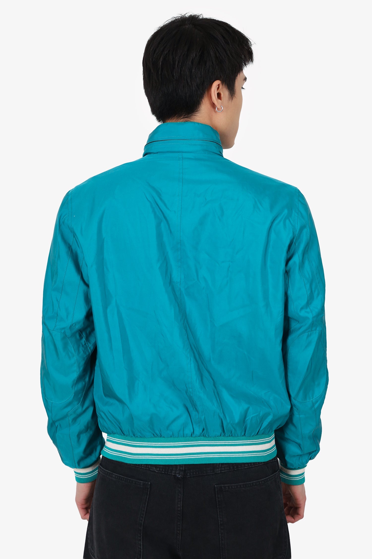 Kiton Blue Nylon Zip-up Jacket Size 52 Mens