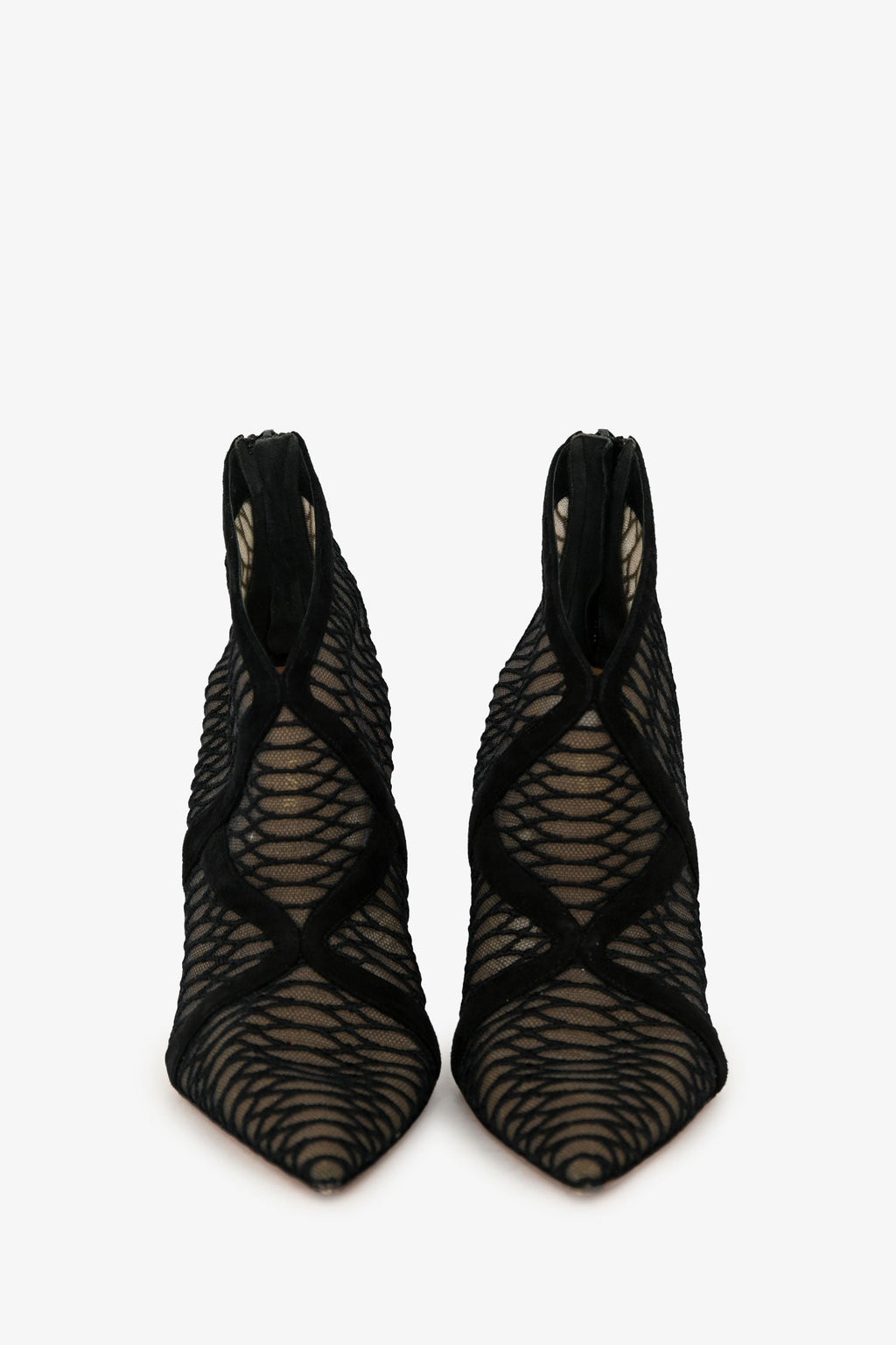 Aquazzura Black Mesh Booties Size 35