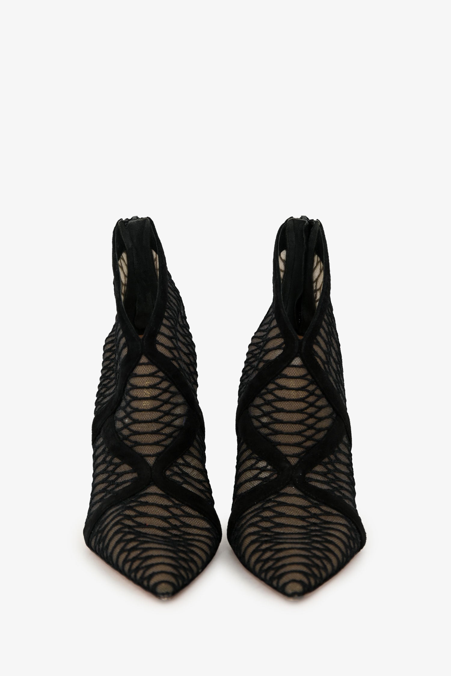 Aquazzura Black Mesh Booties Size 35