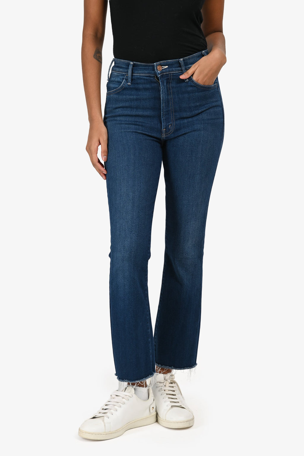 Mother Blue Denim Medium Wash Flare Jeans Size 25
