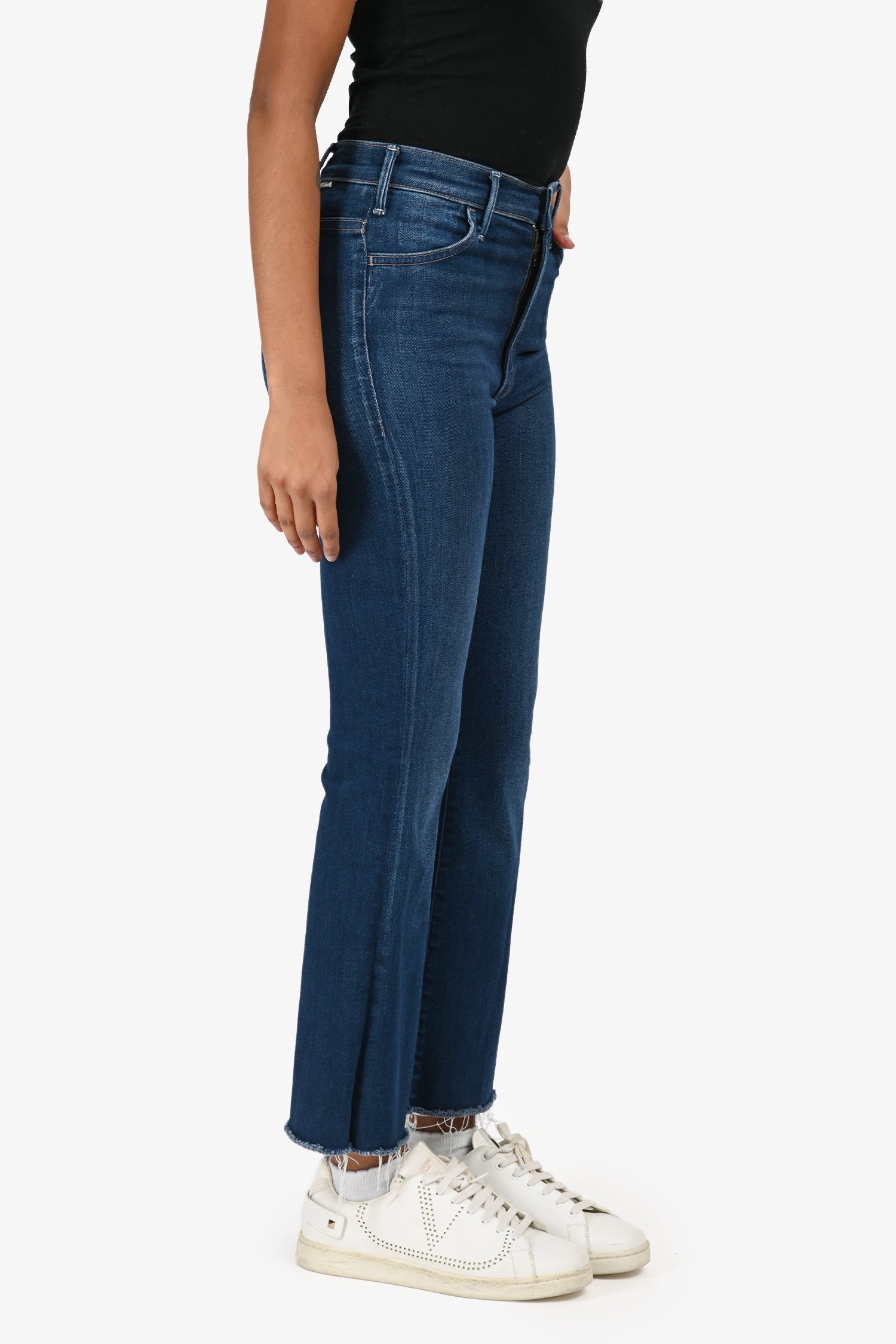 Mother Blue Denim Medium Wash Flare Jeans Size 25