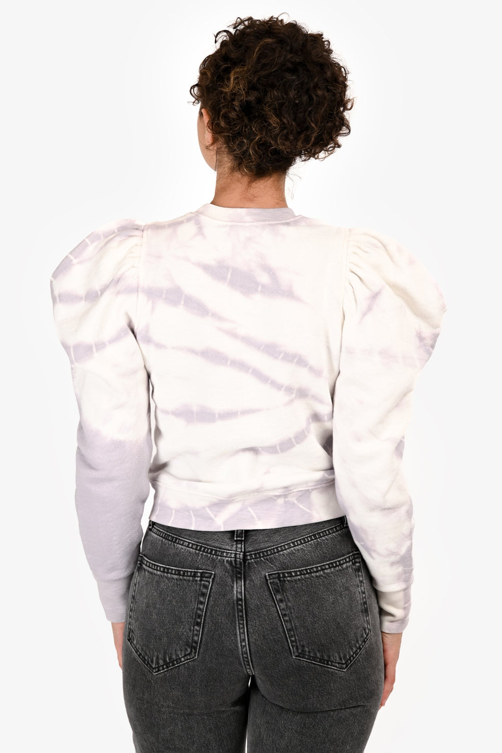 Ulla Johnson White/Purple Puff Sleeve Sweatshirt Size S