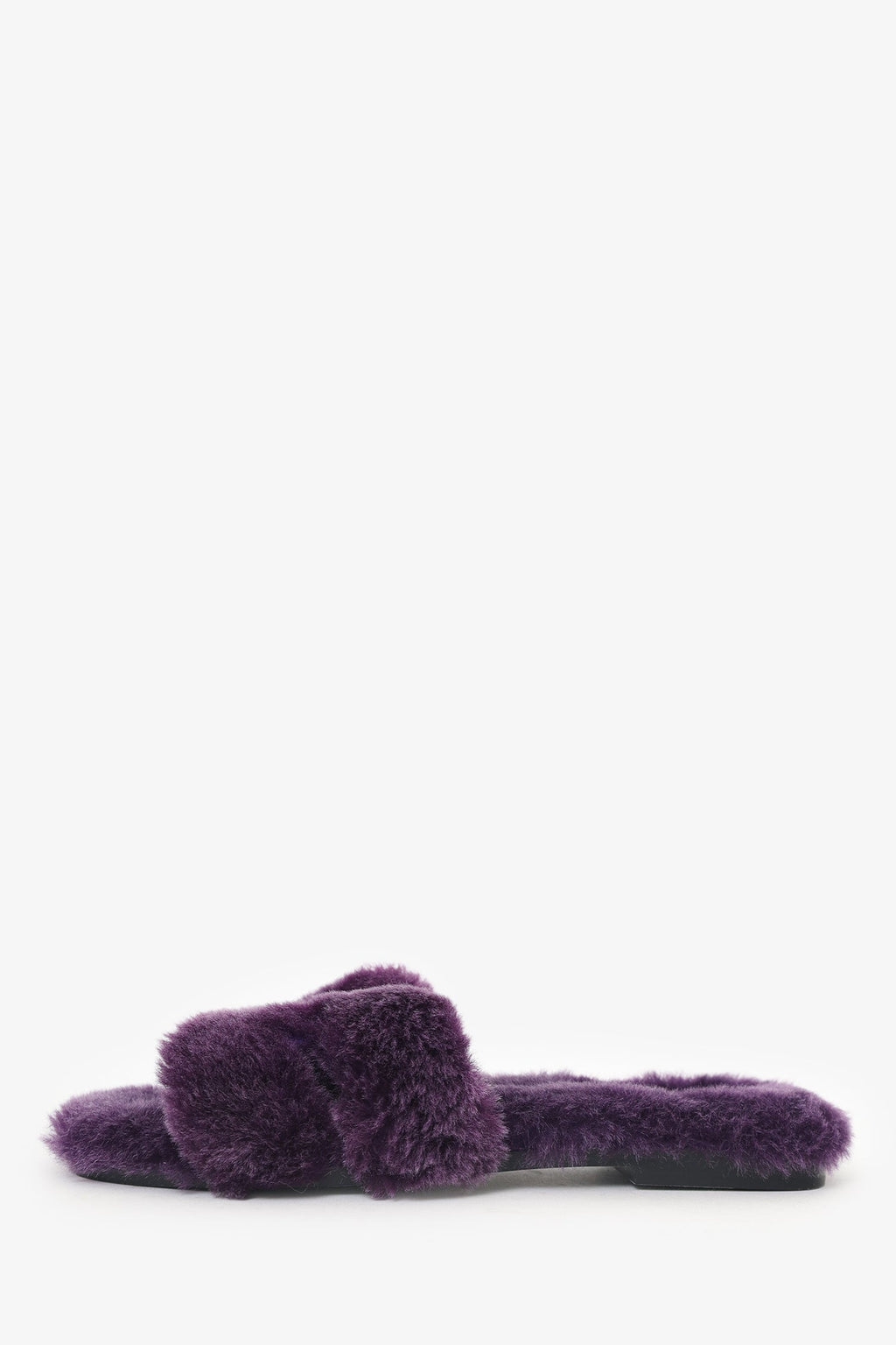 Hermès Violet Shearling 'Oran' Sandals Size 38