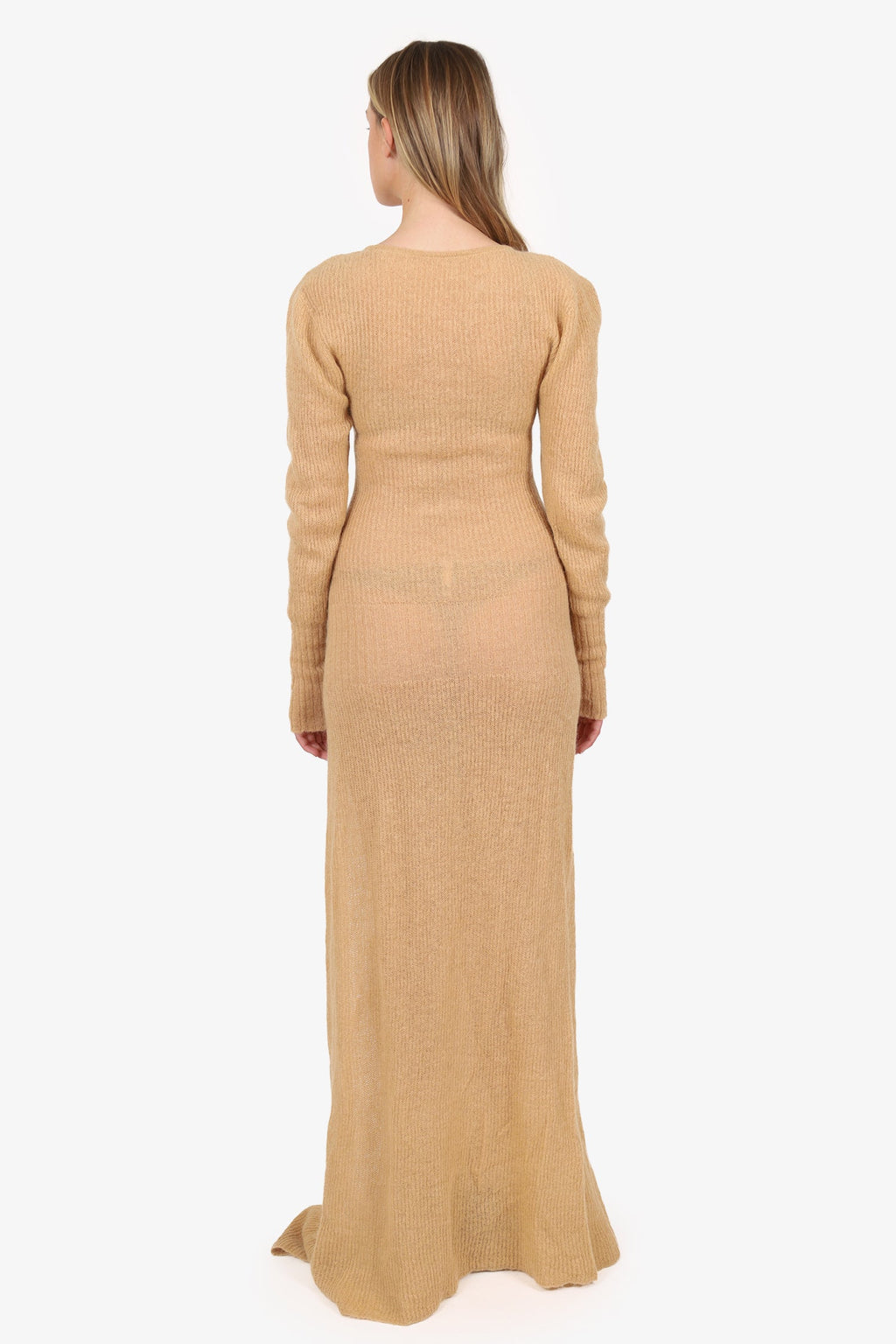 Jacquemus Brown Mohair/Alpaca Blend Knit Dress Size 44