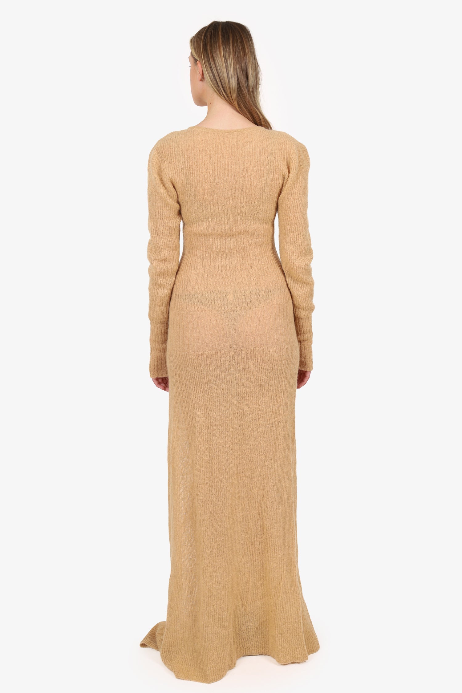 Jacquemus Brown Mohair/Alpaca Blend Knit Dress Size 44