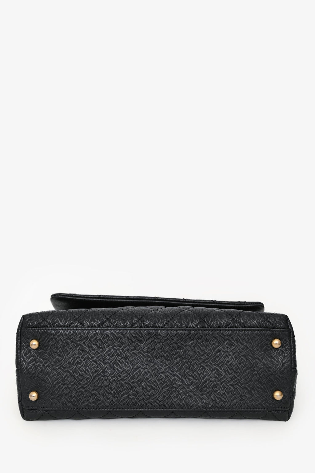Pre-Loved Chanel™ 2017/18 Black Caviar Lizard Medium Coco Top Handle Bag Gold Hardware