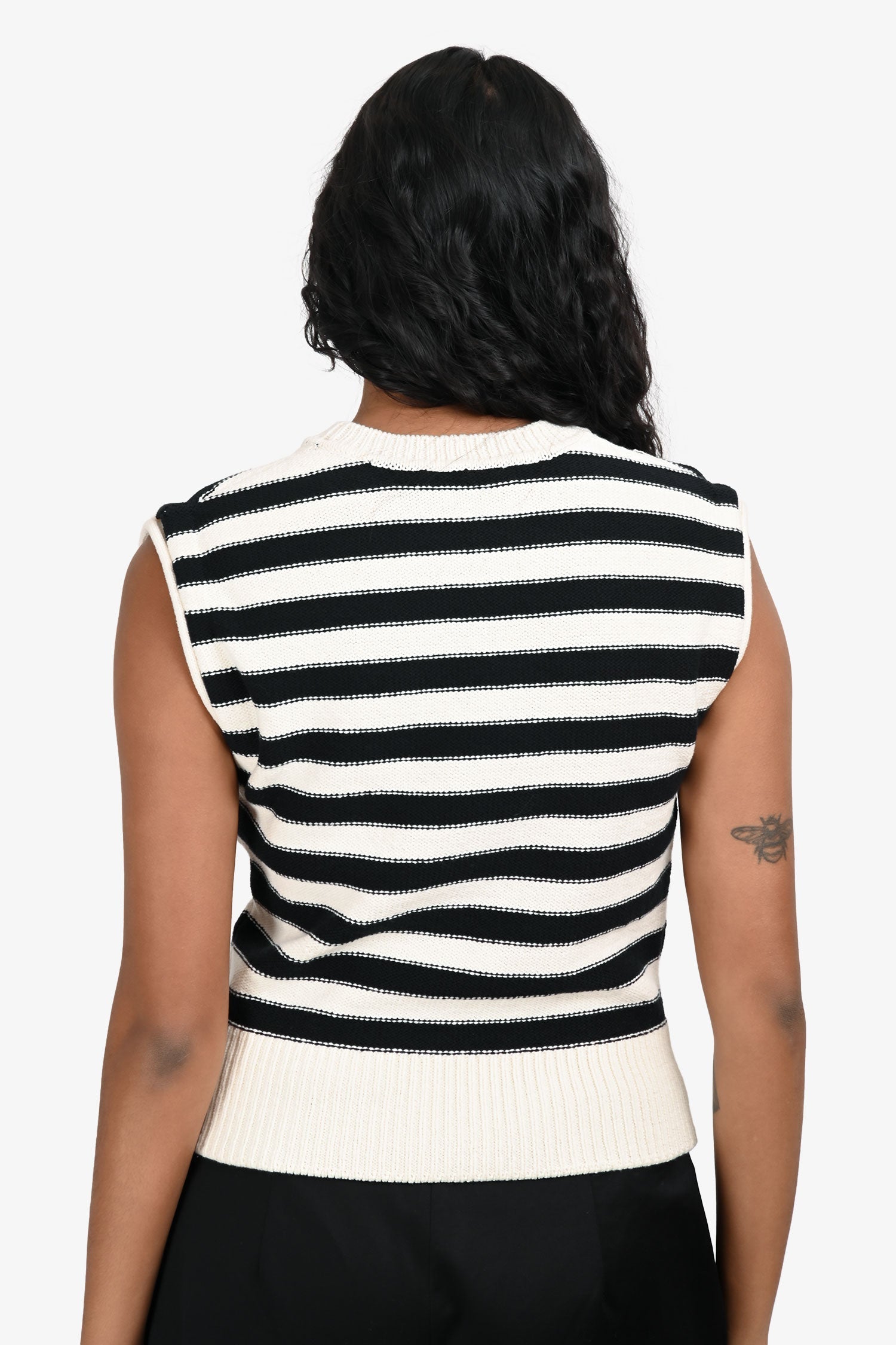 Veronica Beard Navy/Cream Striped Sleeveless Sweater Size XS