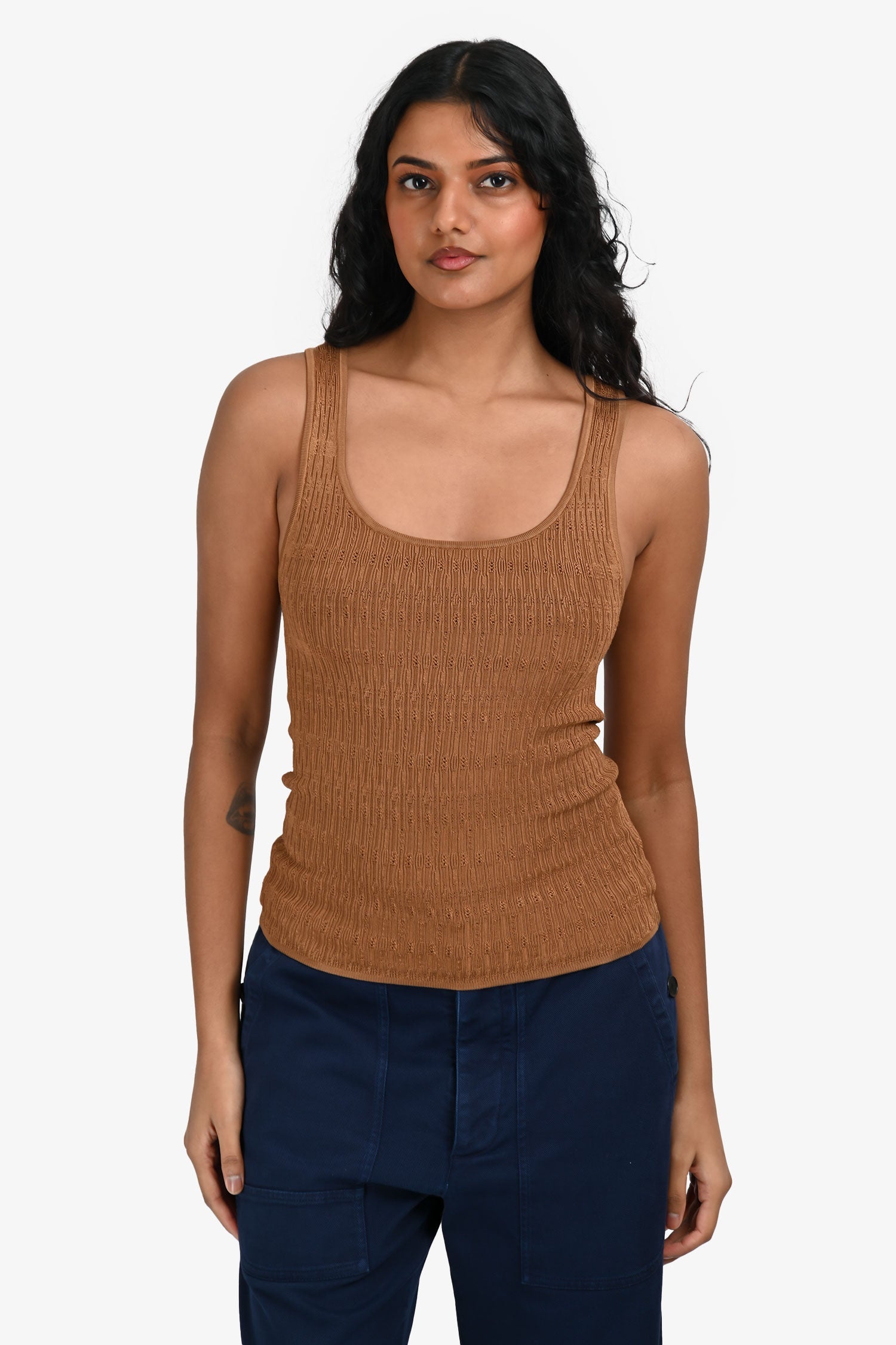 Veronica Beard Brown Knit Sleeveless Top Size XS