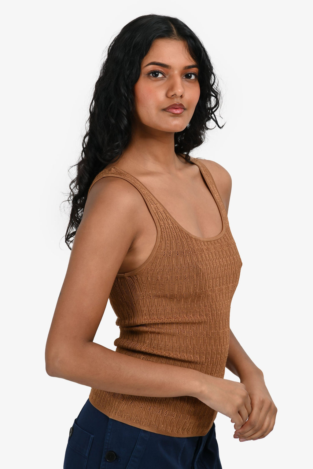 Veronica Beard Brown Knit Sleeveless Top Size XS