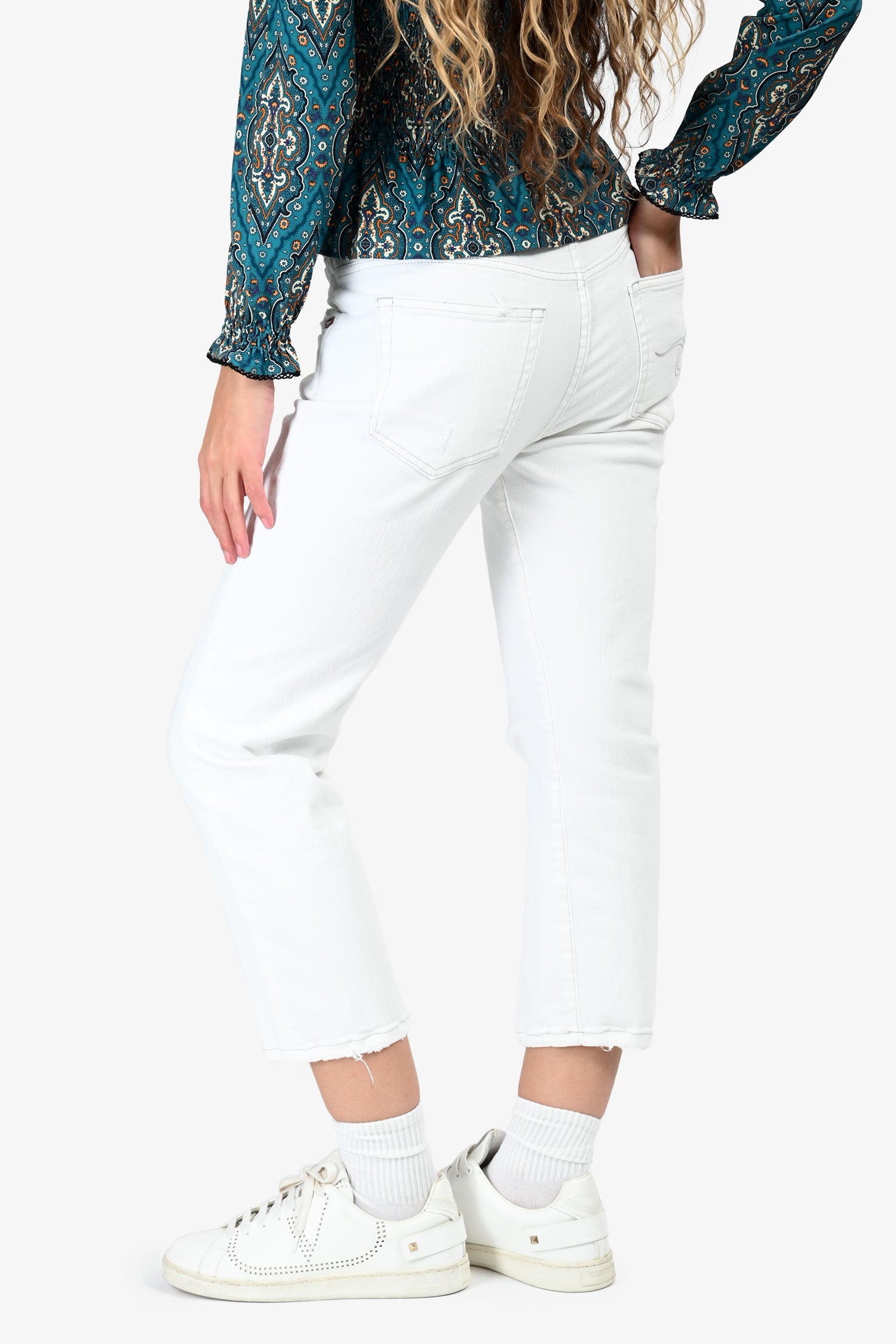 R13 White Crop Jeans Size 28