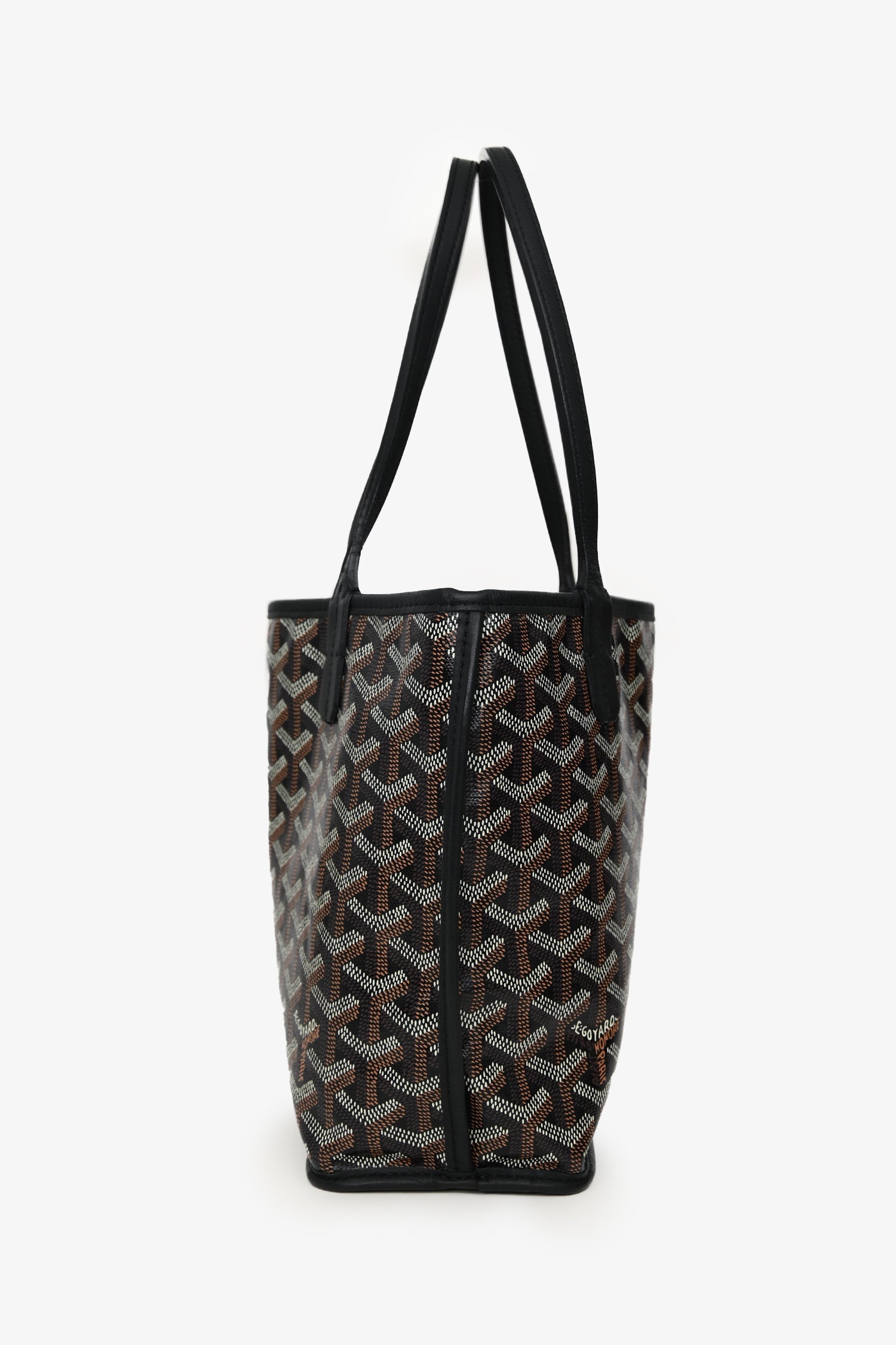 Goyard Black Goyardine Anjou Mini With Pouch