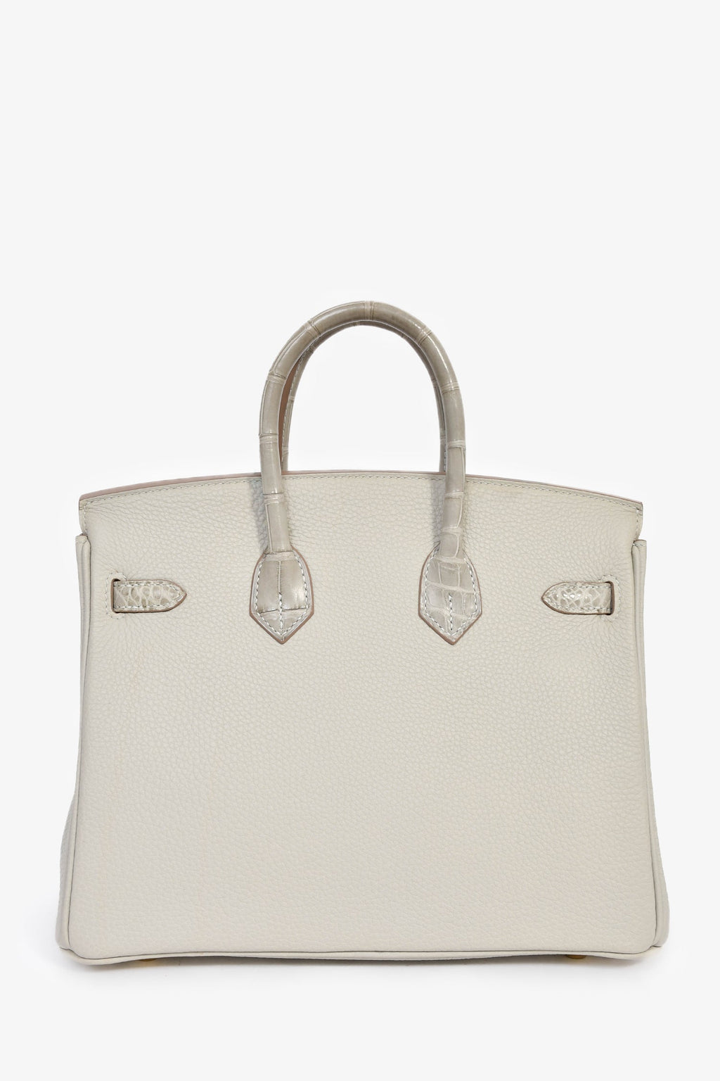 Hermès 2023 Pearl Grey Clemence/Alligator Birkin 25