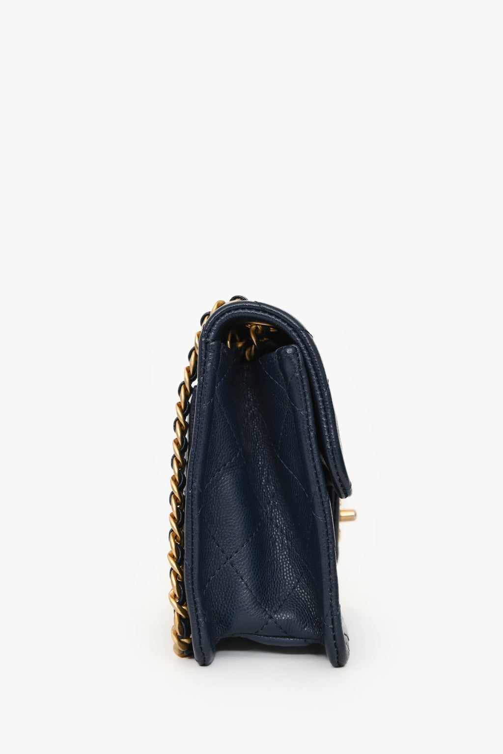 Pre-Loved Chanel™ 2021 Navy Quilted Caviar Mini Sweet Classic Flap Bag