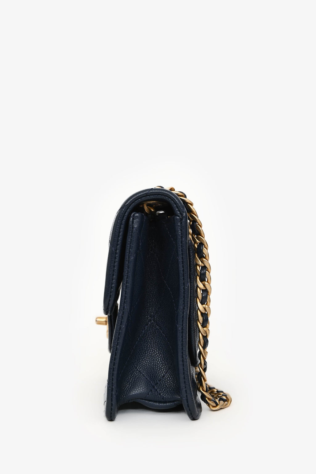 Pre-Loved Chanel™ 2021 Navy Quilted Caviar Mini Sweet Classic Flap Bag