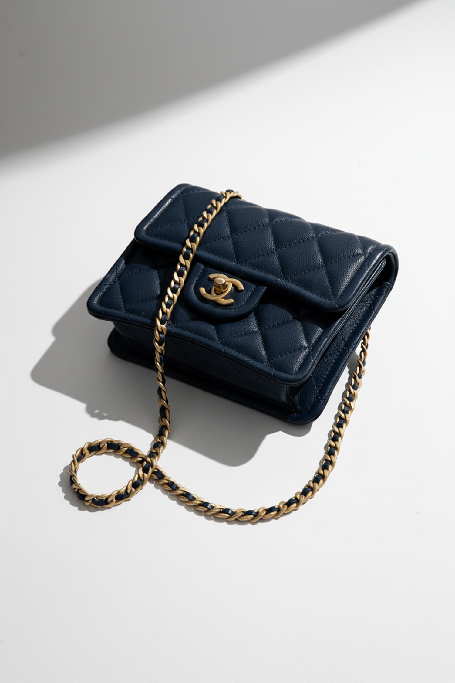 Pre-Loved Chanel™ 2021 Navy Quilted Caviar Mini Sweet Classic Flap Bag