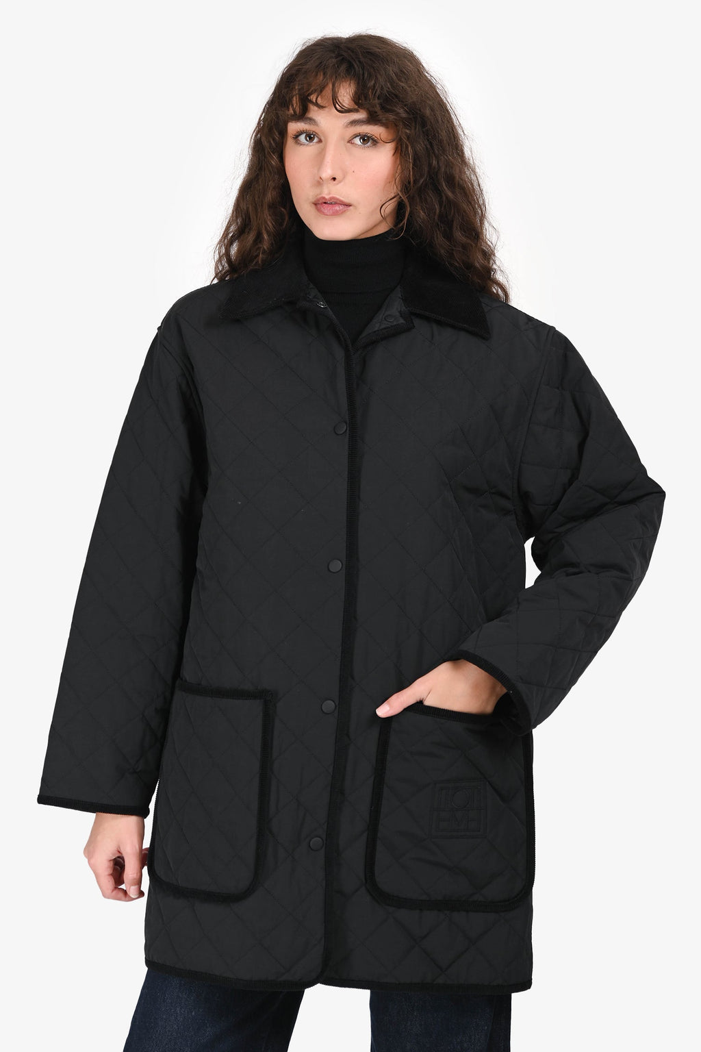 Toteme Black Quilted Jacket Size XXS