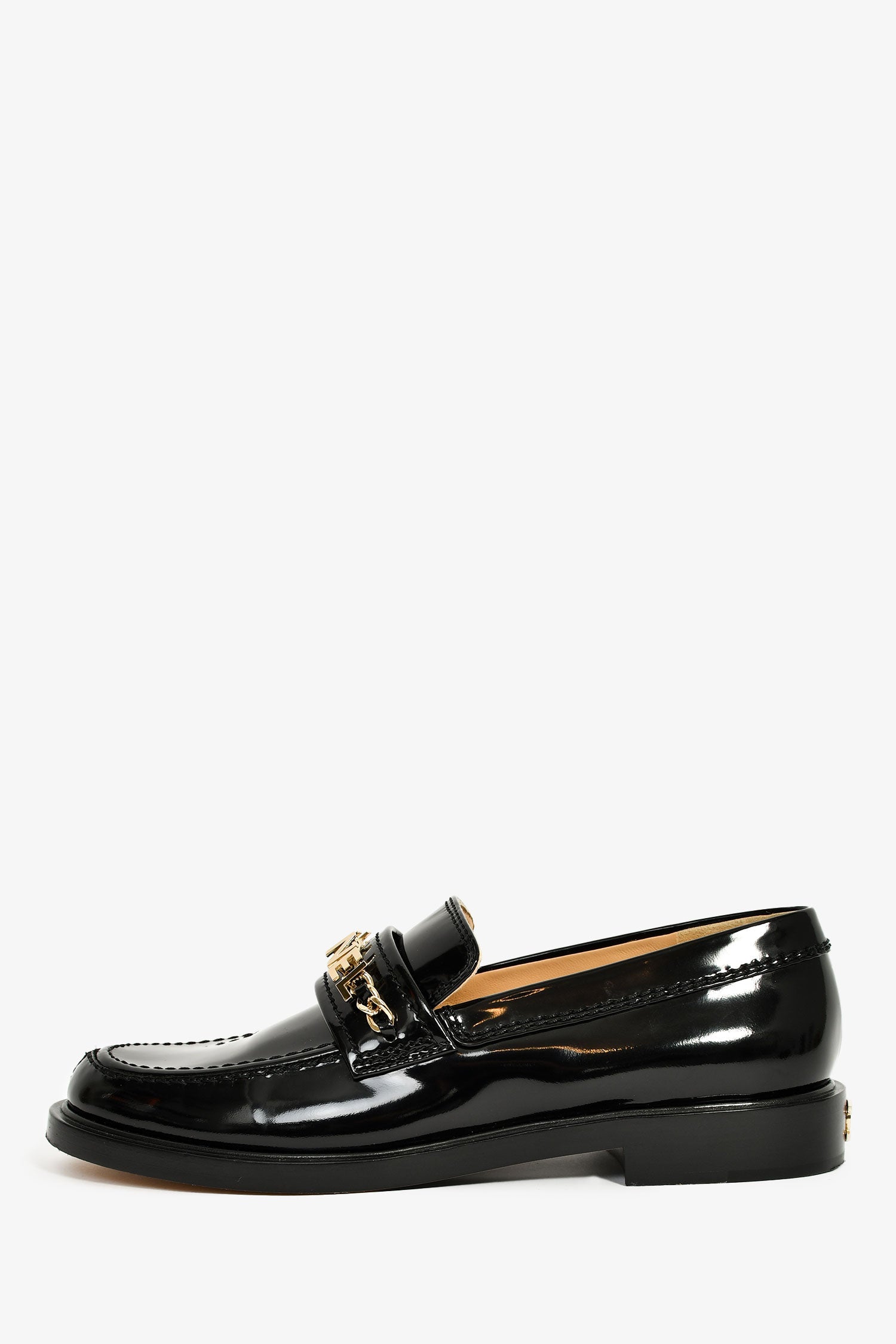 Pre-Loved Chanel™ 2022 Black Patent Leather 'Chanel' Loafers Size 38