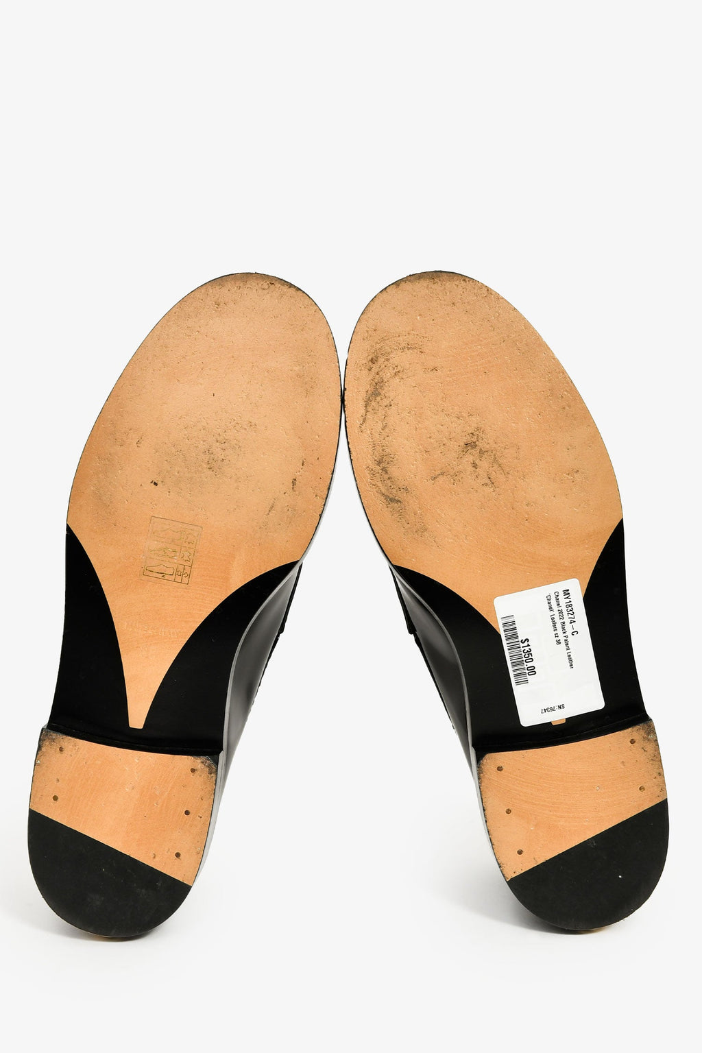 Pre-Loved Chanel™ 2022 Black Patent Leather 'Chanel' Loafers Size 38