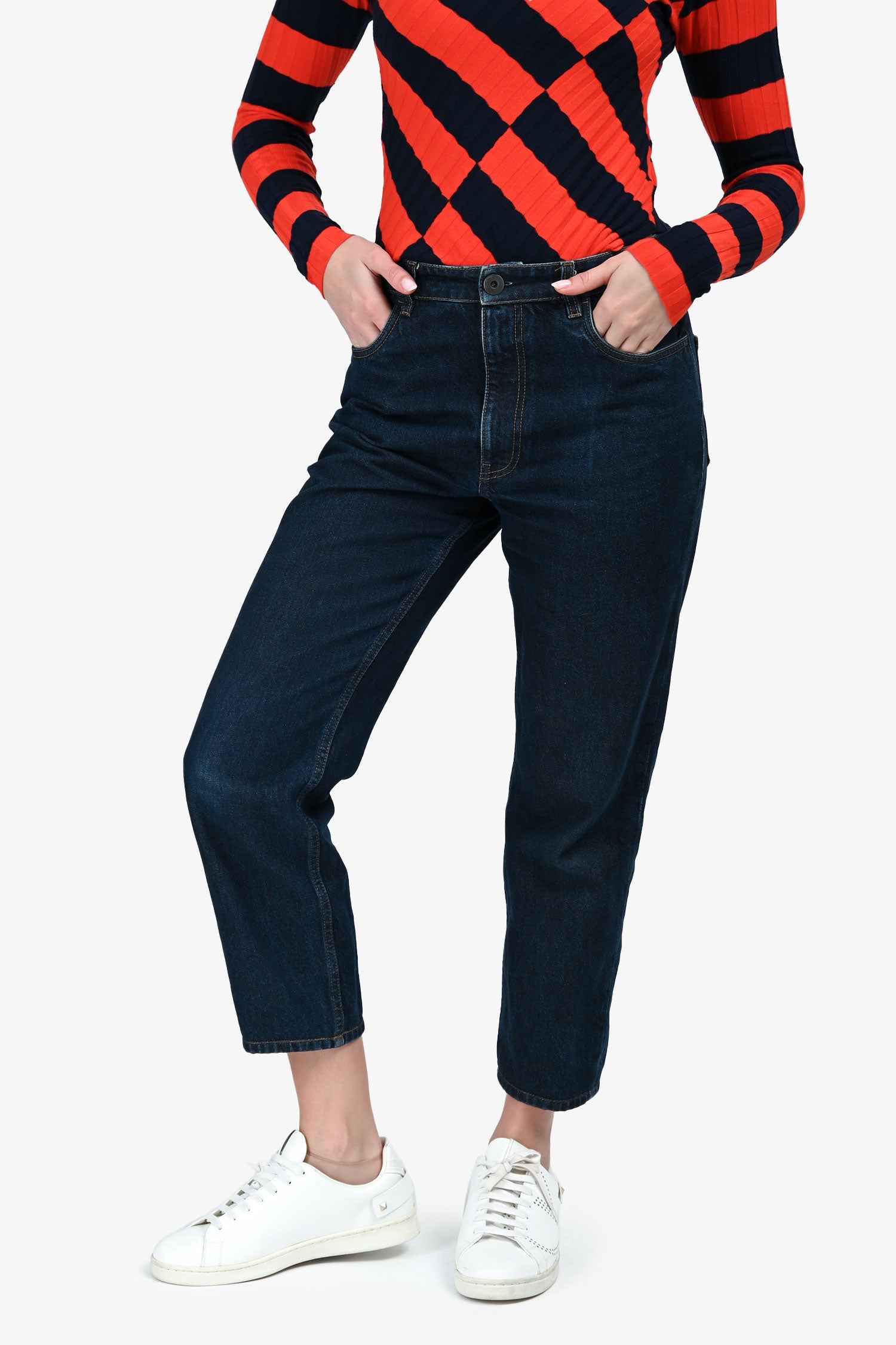 Prada 2020 Blue Denim Straight Leg Jeans Size 29