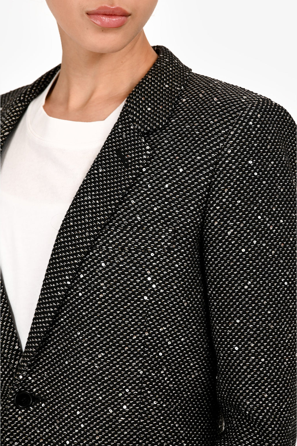 Saint Laurent 2018 Black Sequin Embellished Blazer Size 42