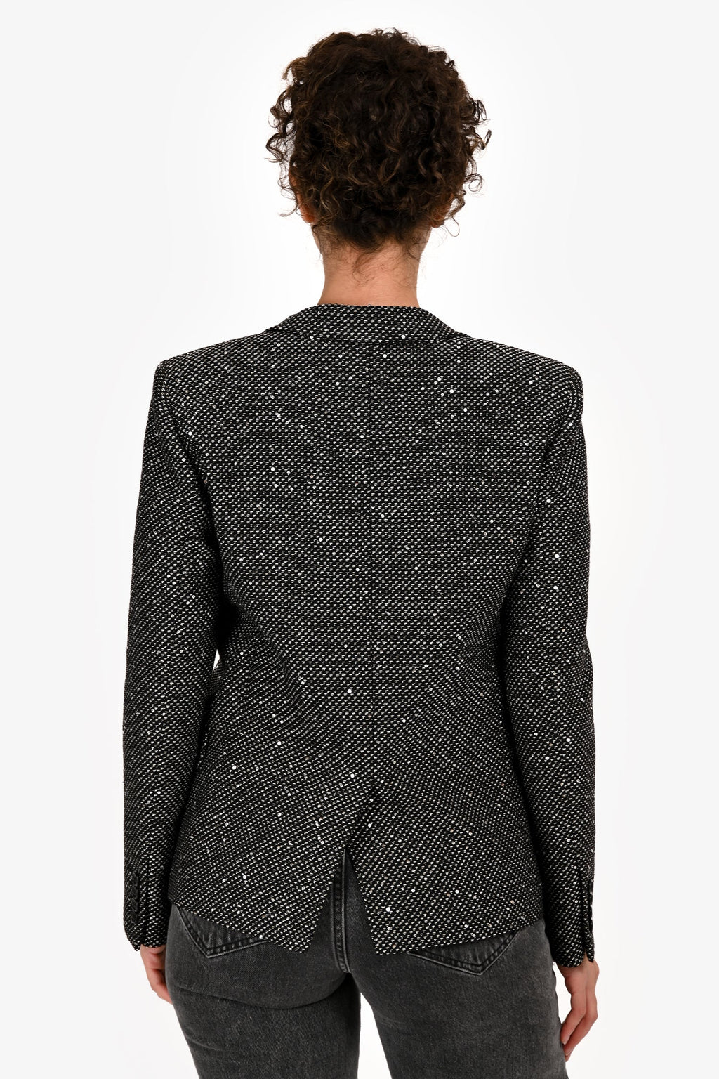 Saint Laurent 2018 Black Sequin Embellished Blazer Size 42
